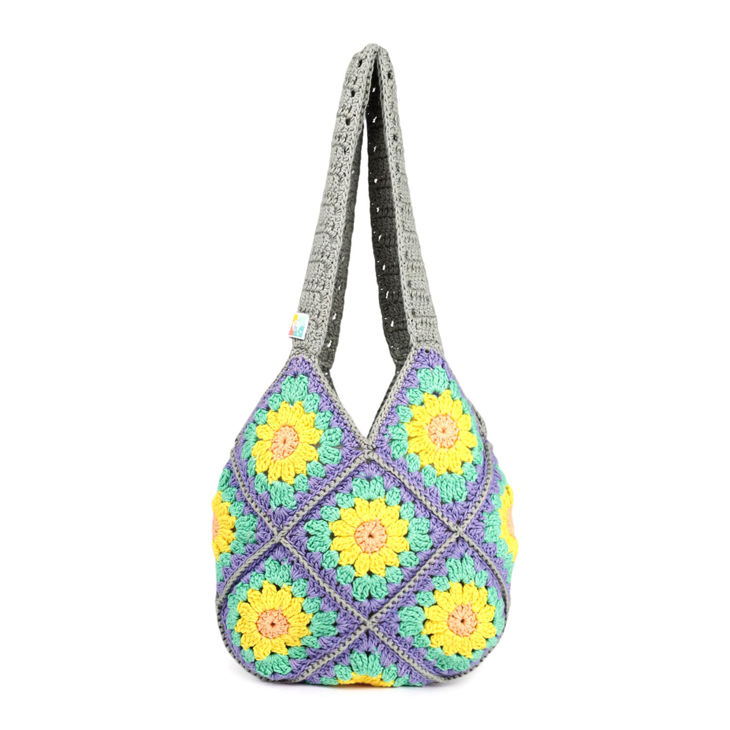 Handmade Crochet Market Bag - Multi-Color 2694