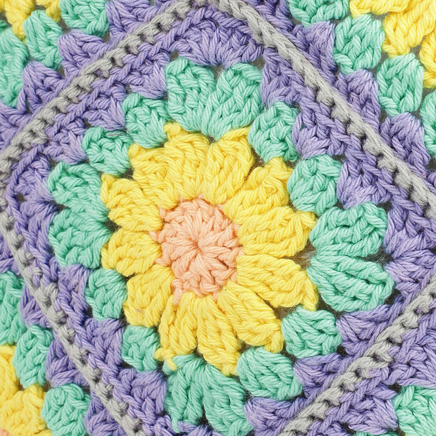 Handmade Crochet Market Bag - Multi-Color 2694