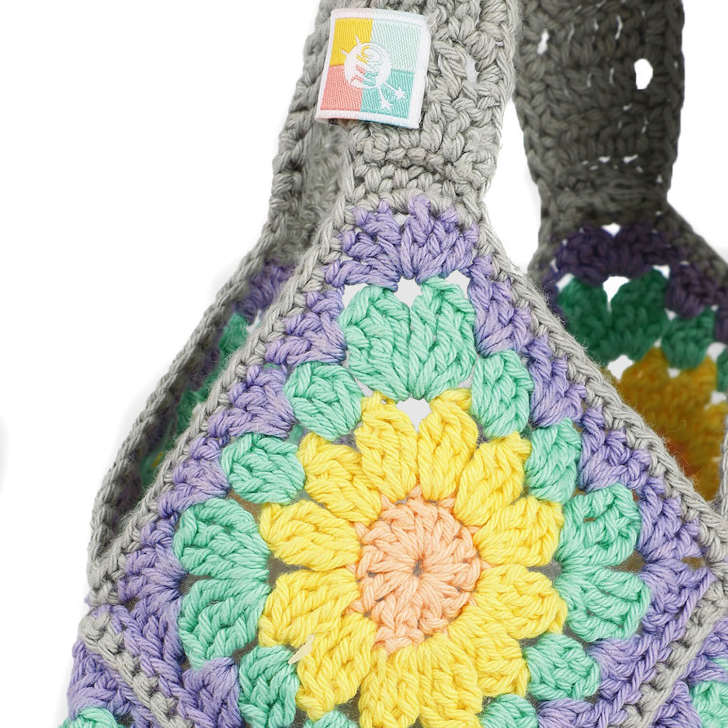 Handmade Crochet Market Bag - Multi-Color 2694