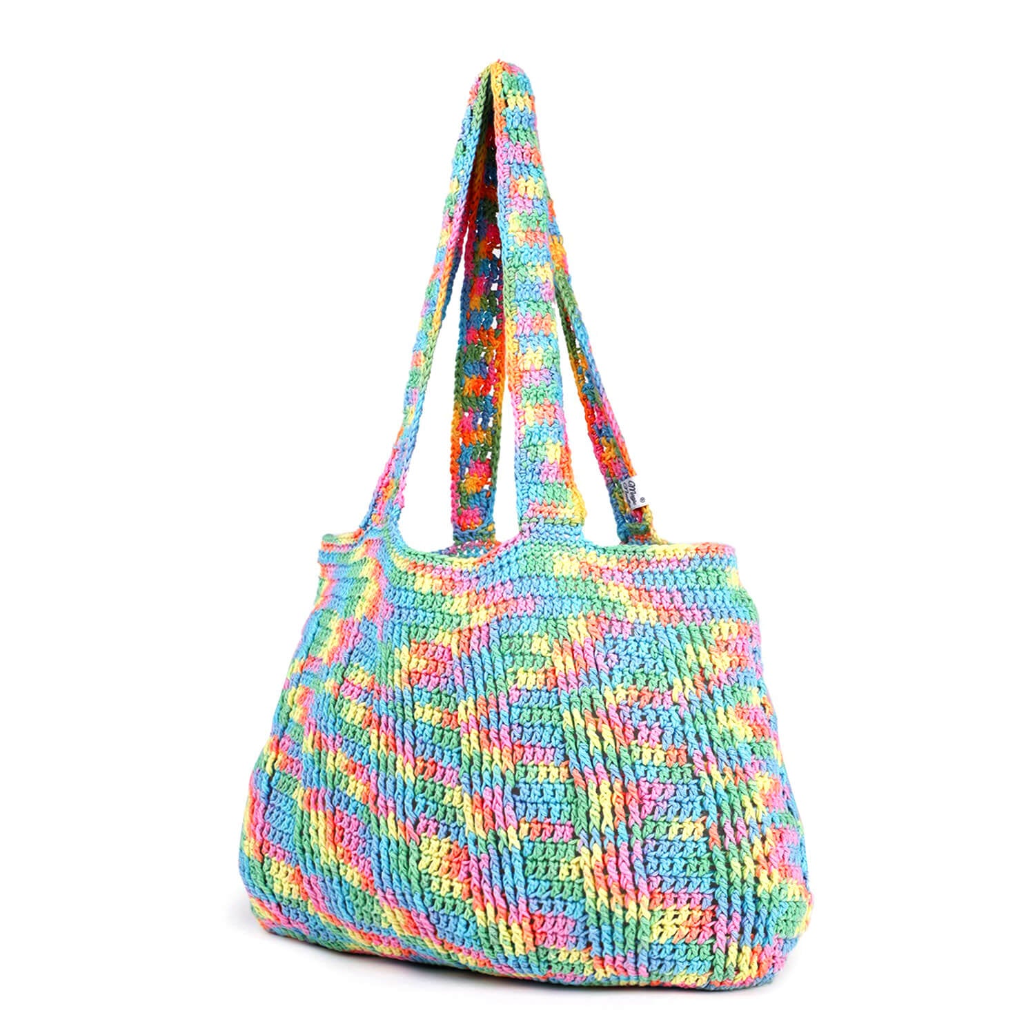 Handmade Crochet Market Bag - Multi-Color 2695