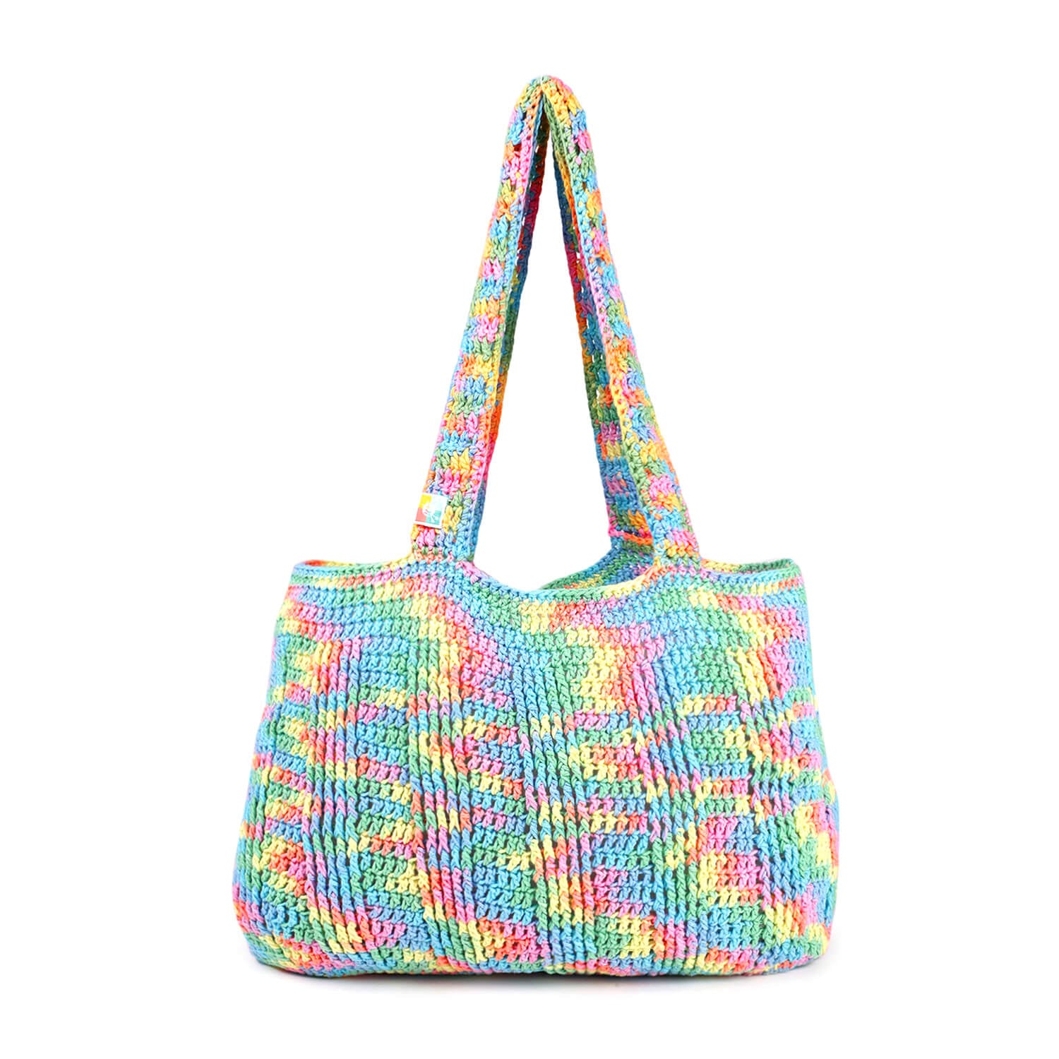 Handmade Crochet Market Bag - Multi-Color 2695