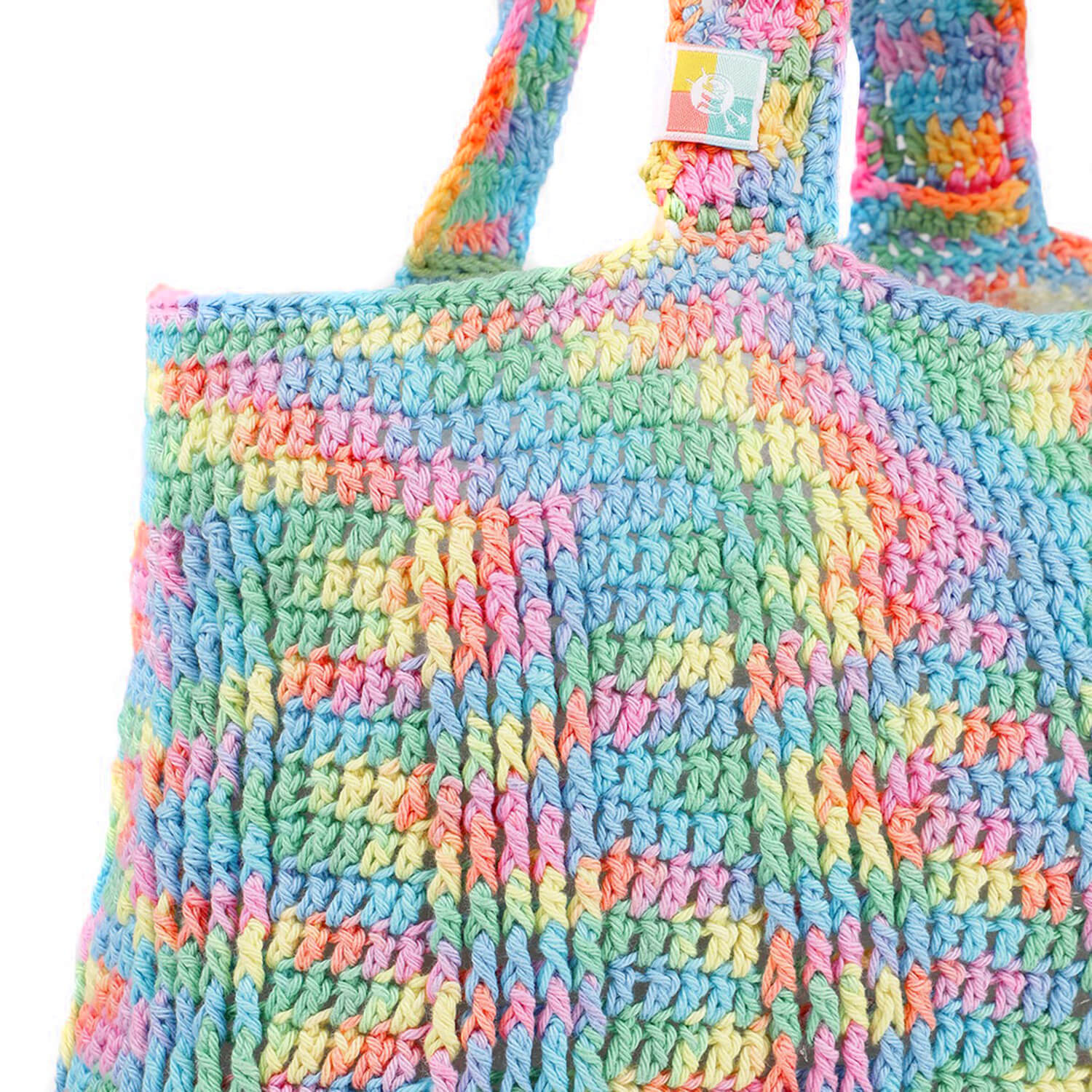 Handmade Crochet Market Bag - Multi-Color 2695