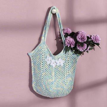 Handmade Crochet Hobo Market Bag - Multi Light 2784