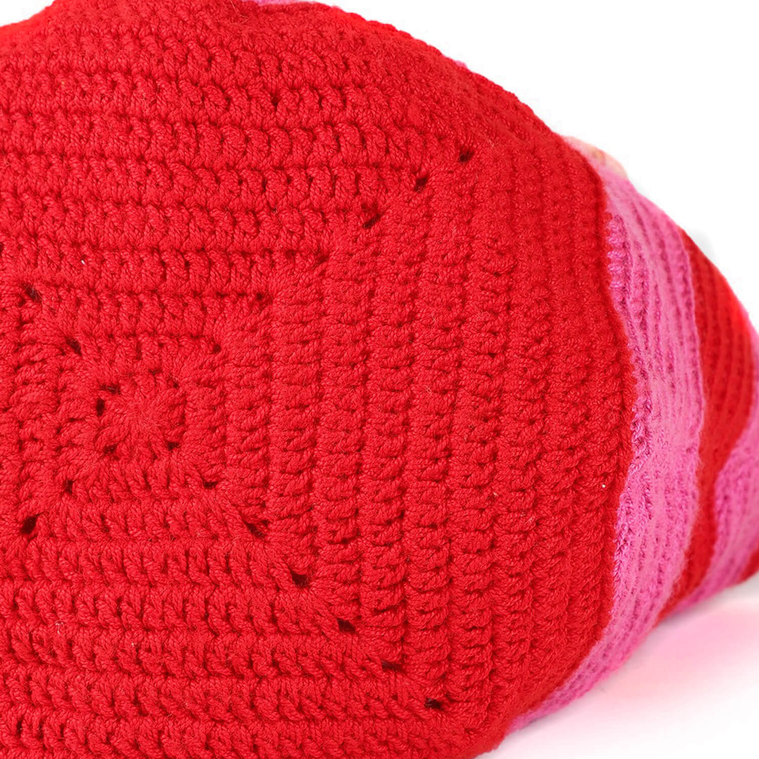 Handmade Crochet Hobo Market Bag - Red, Pink 2785