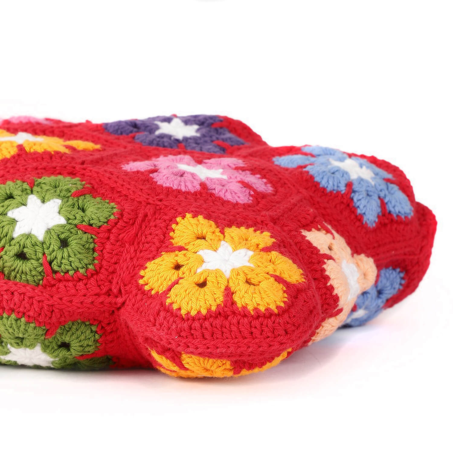 Handmade Crochet Granny Square Bag - Red 2787