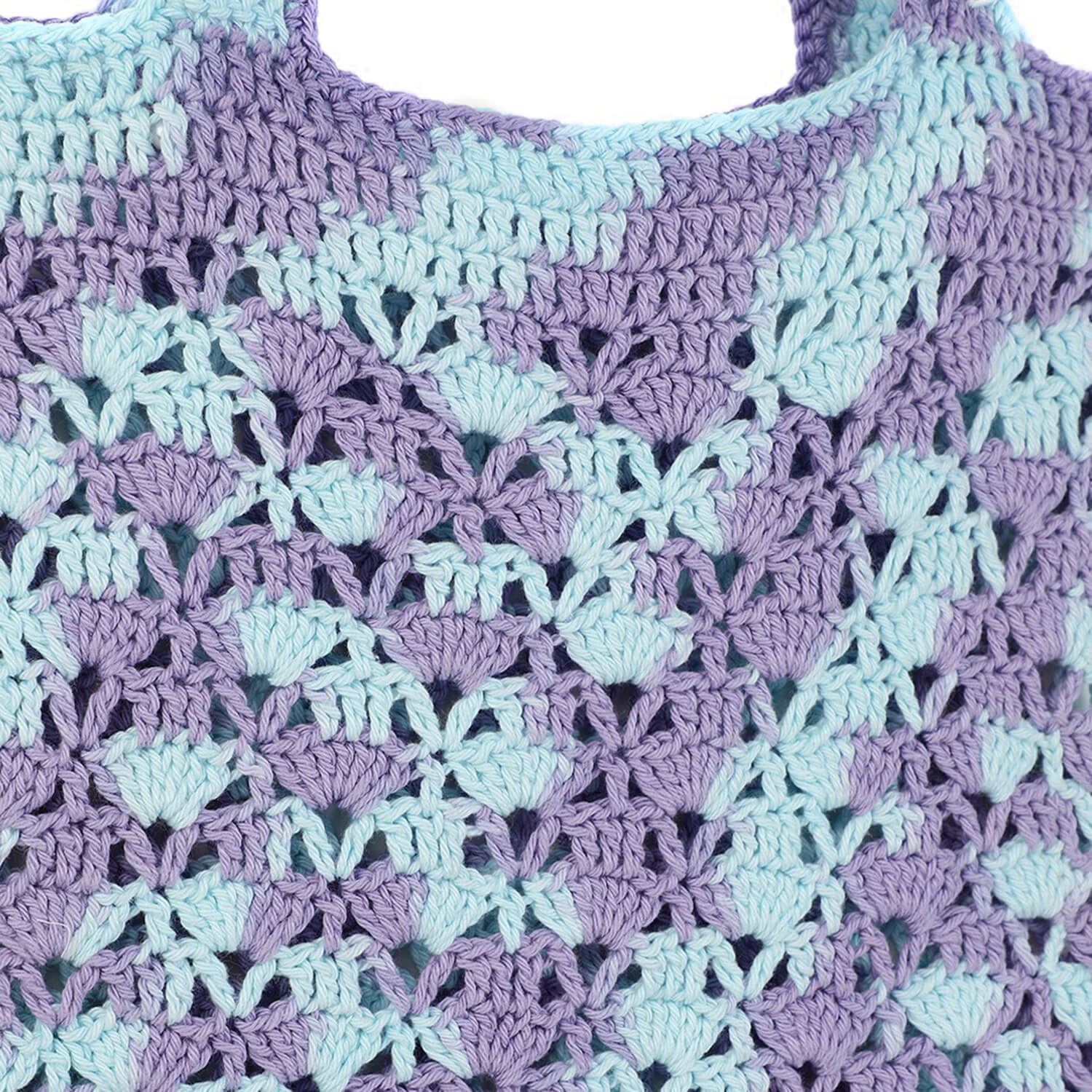 Handmade Crochet Market Bag - Blue, Purple 2799
