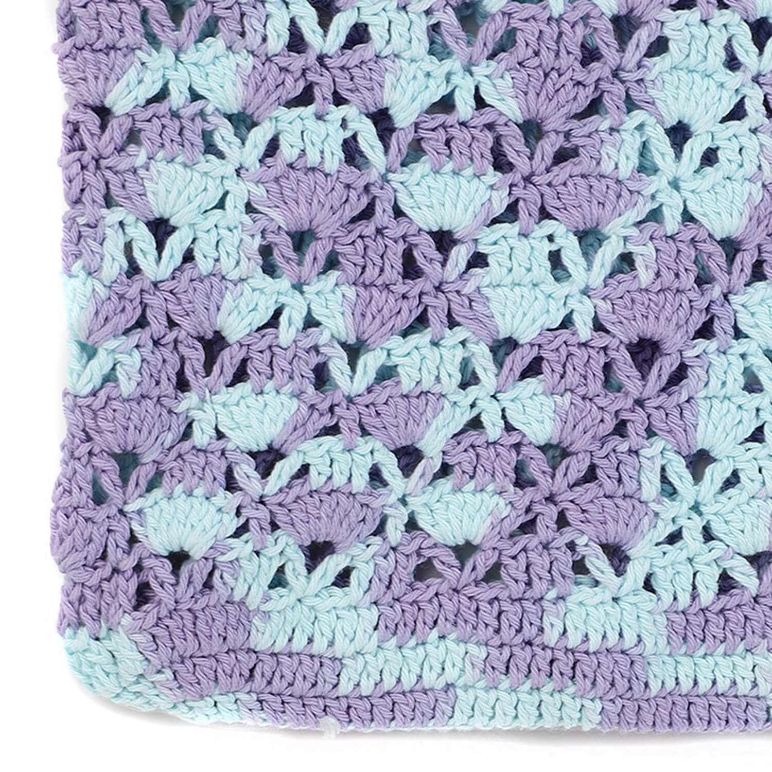 Handmade Crochet Market Bag - Blue, Purple 2799