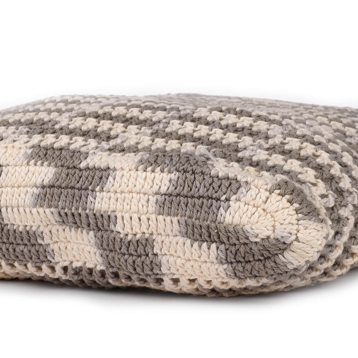 Handmade Crochet Market Bag - Cream, Grey 2800