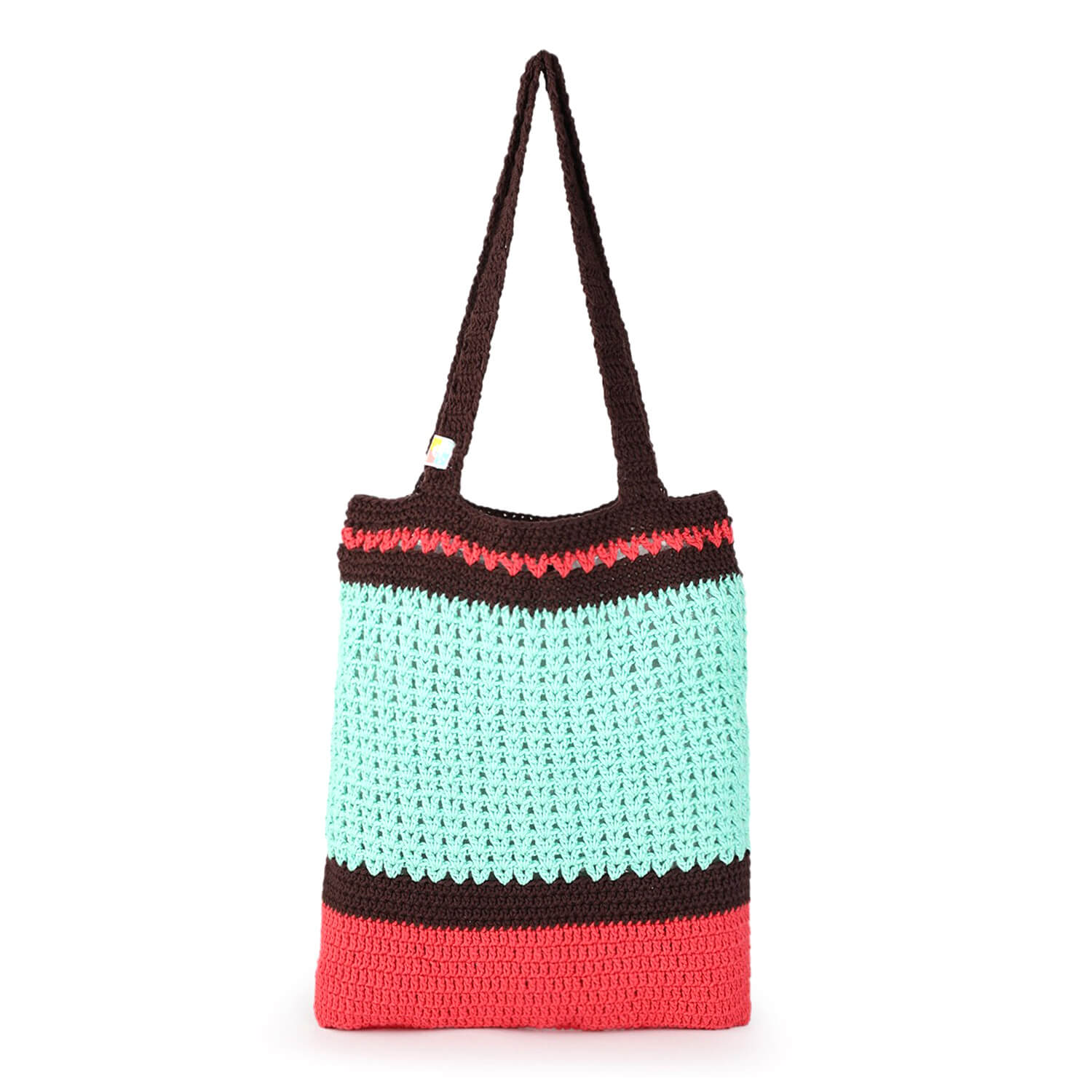 Handmade Crochet Market Bag - Multi-Color 2801