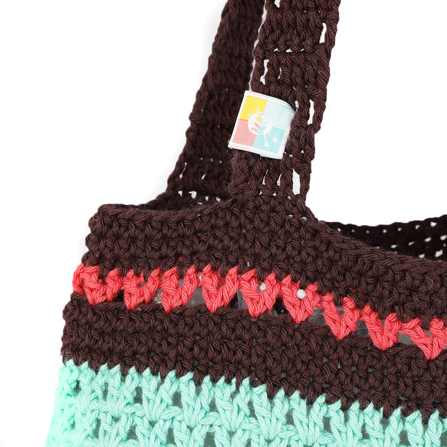Handmade Crochet Market Bag - Multi-Color 2801