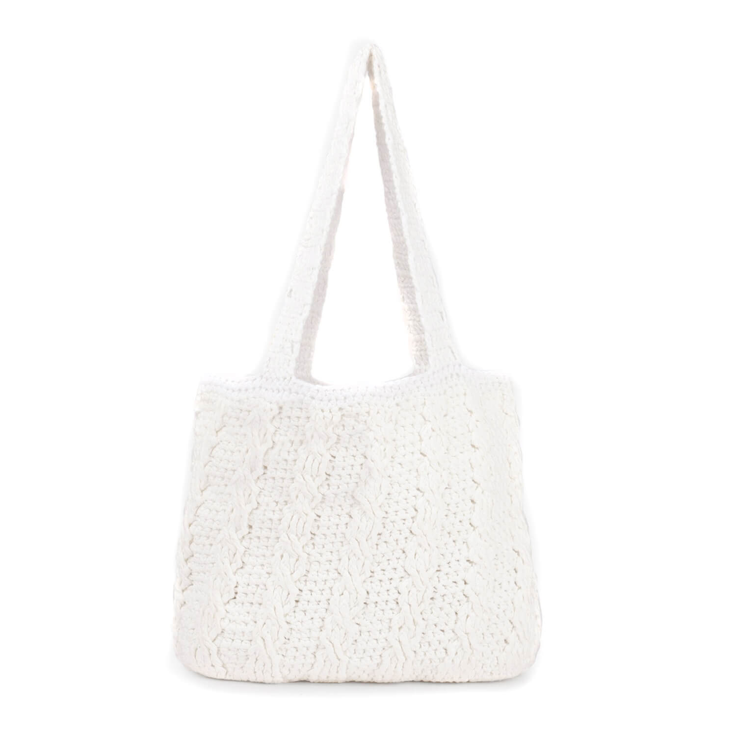 Handmade Crochet Market Bag - White 2802