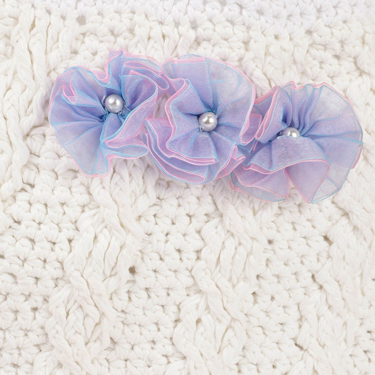 Handmade Crochet Market Bag - White 2802