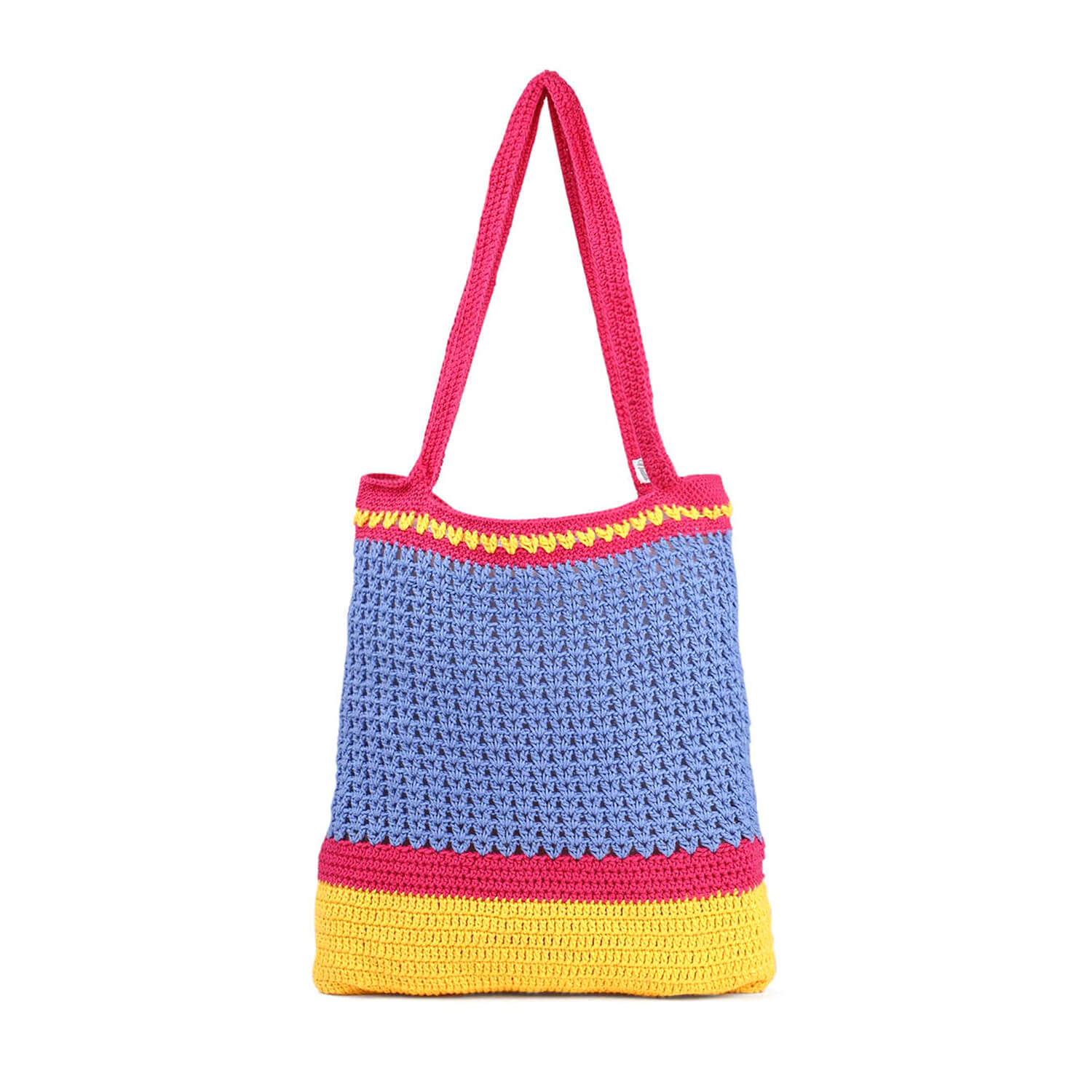 Handmade Crochet Market Bag - Multi-Color 2803
