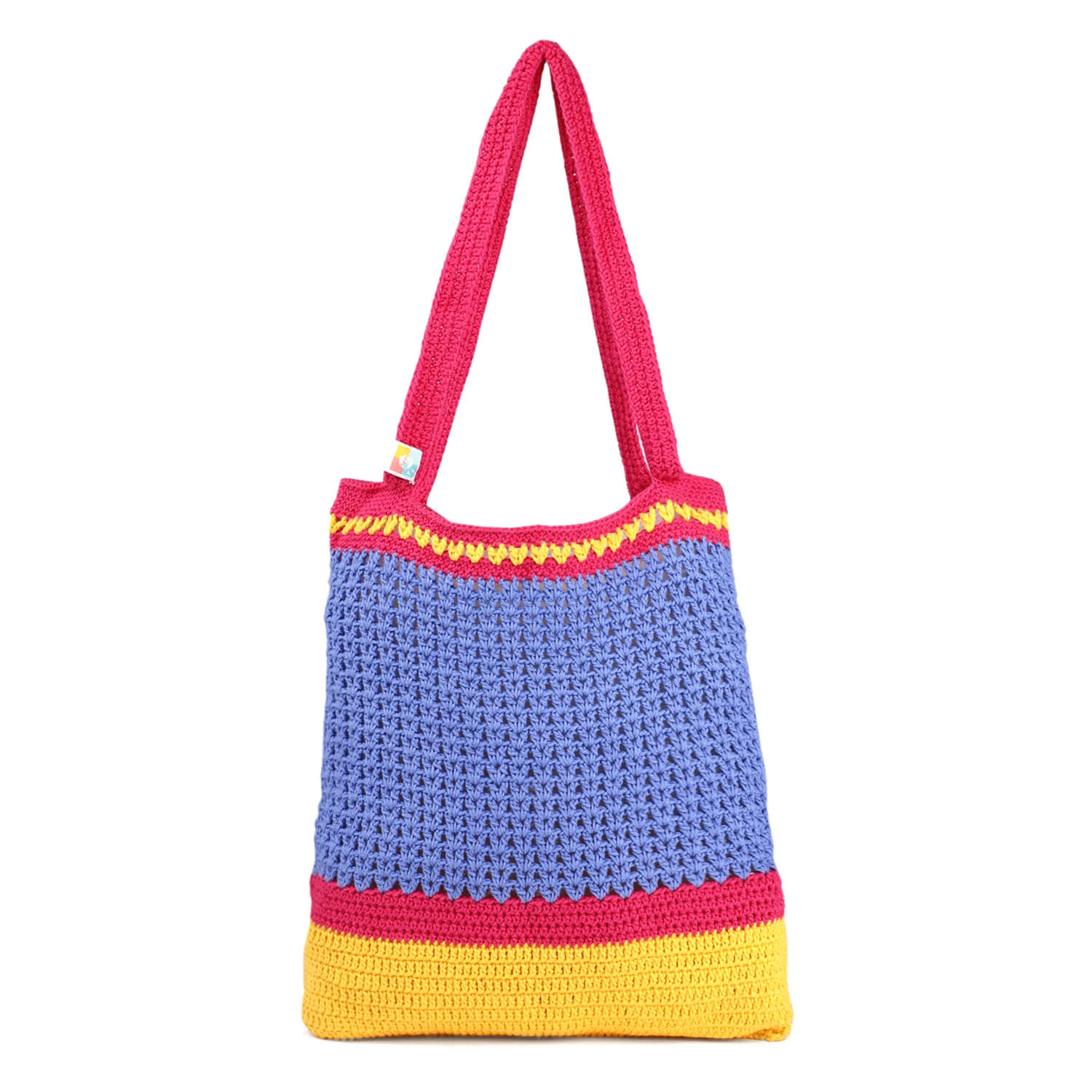Handmade Crochet Market Bag - Multi-Color 2803
