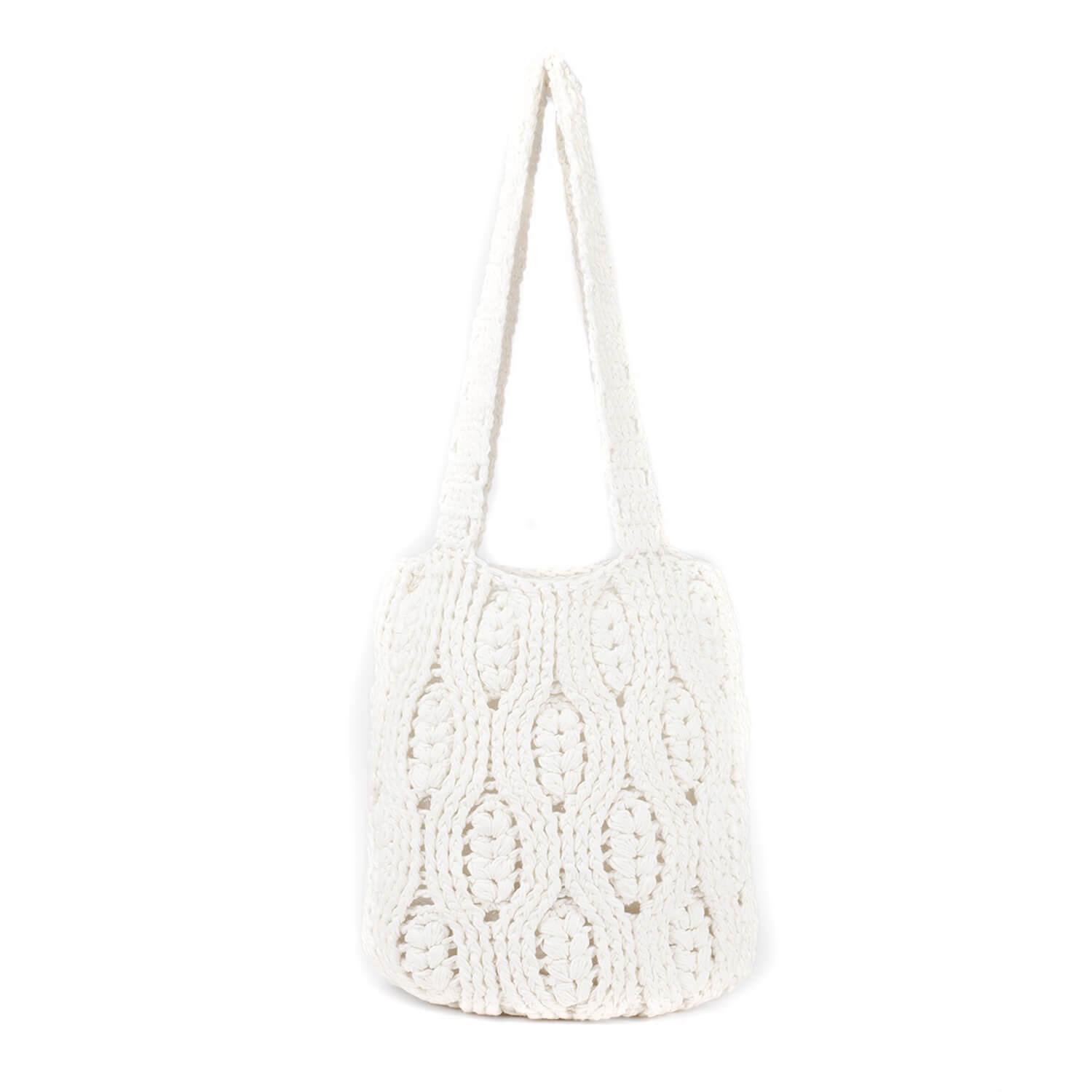 Handmade Crochet Market Bag - White 2804