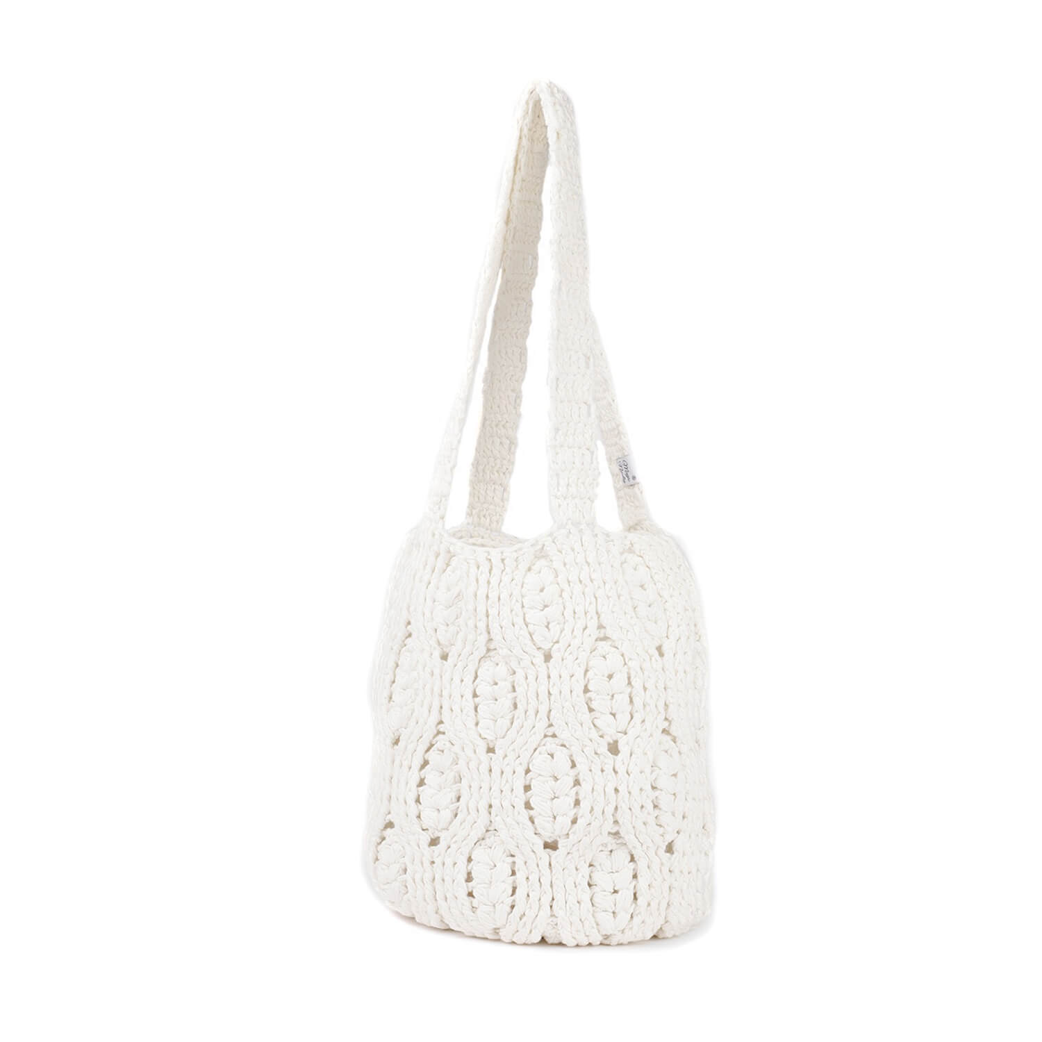 Handmade Crochet Market Bag - White 2804