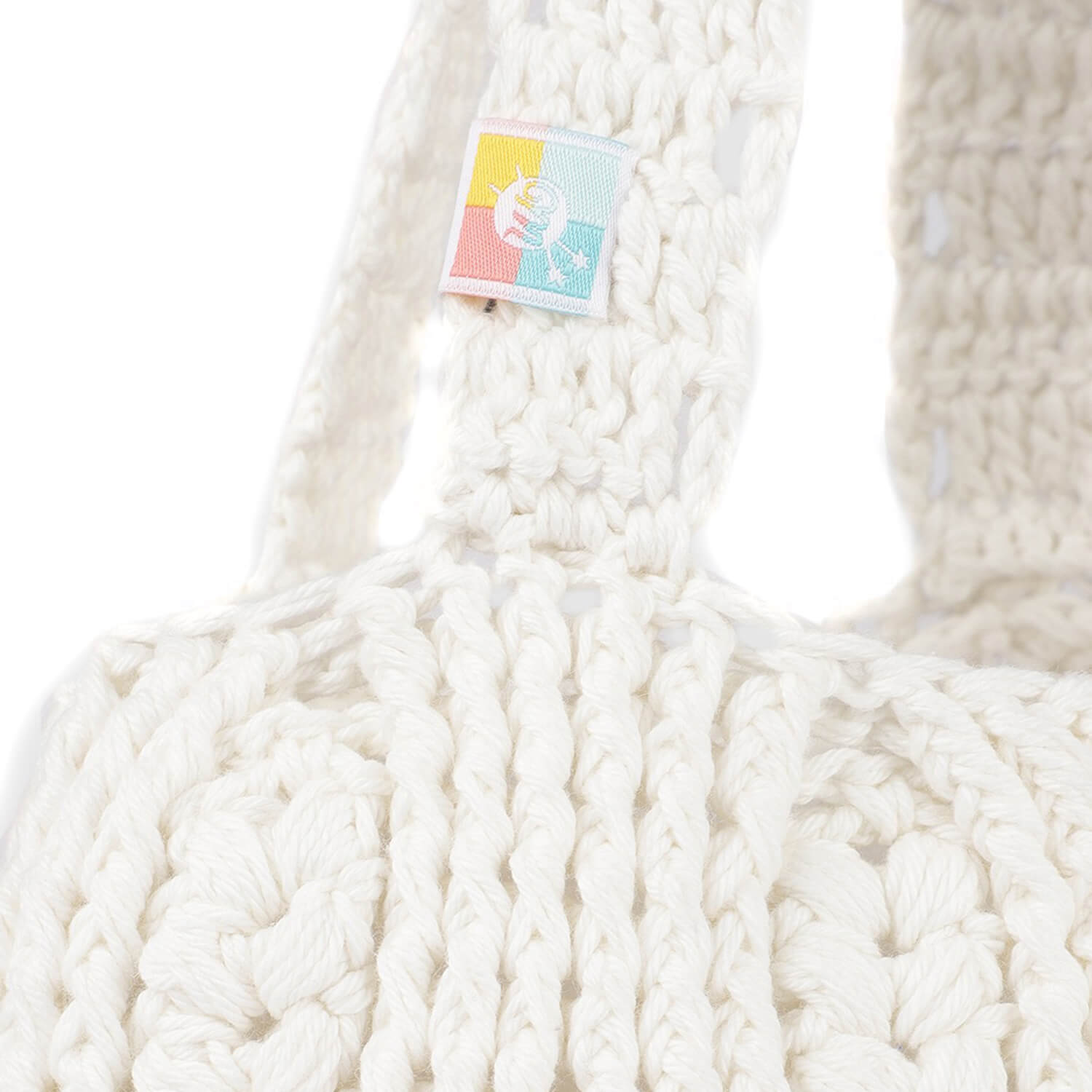 Handmade Crochet Market Bag - White 2804