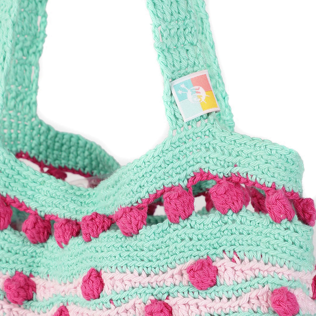 Handmade Crochet Market Bag - Multi-Color 2805
