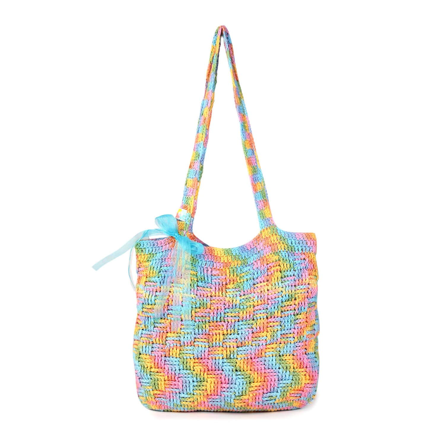 Handmade Crochet Market Bag - Multi-Color 2806