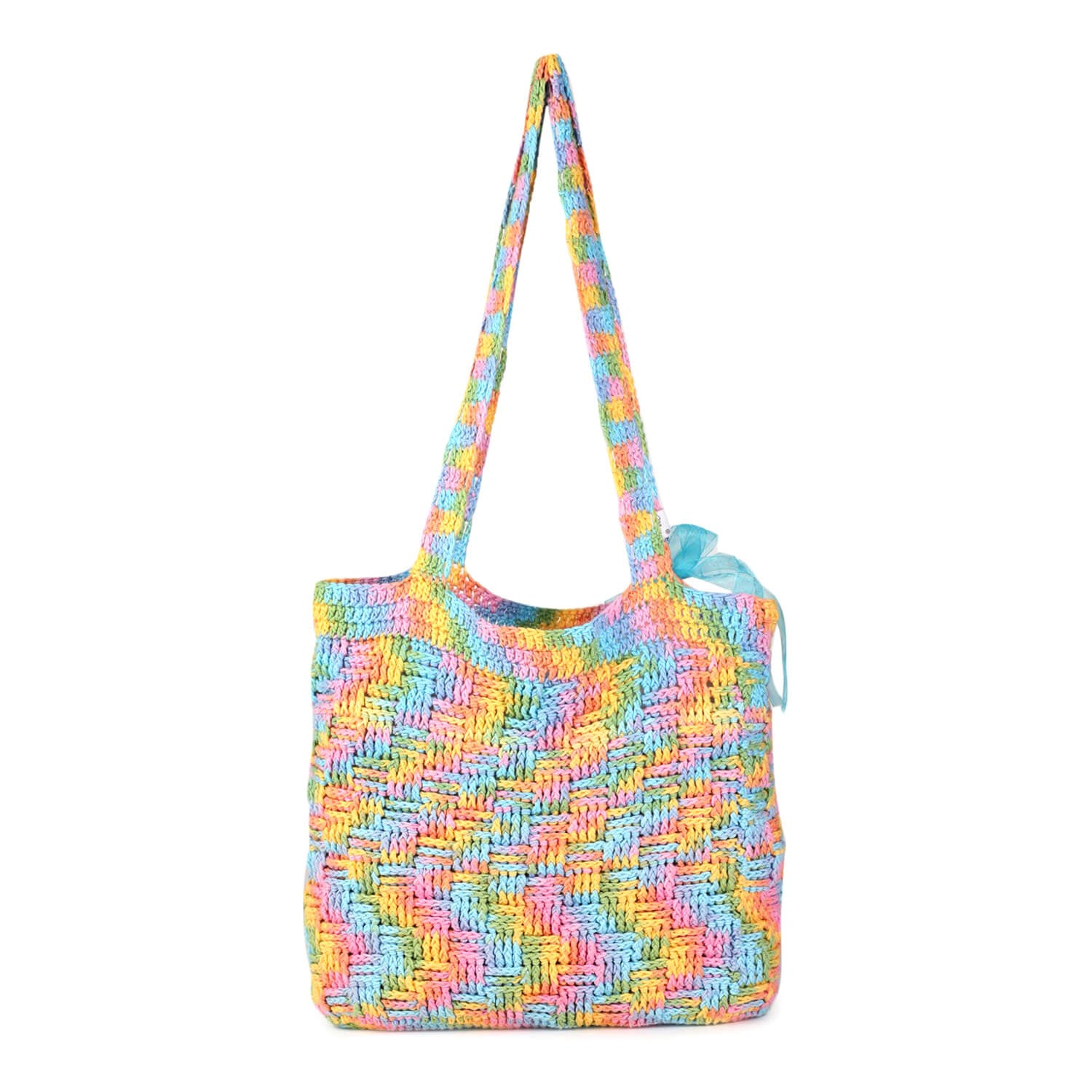 Handmade Crochet Market Bag - Multi-Color 2806