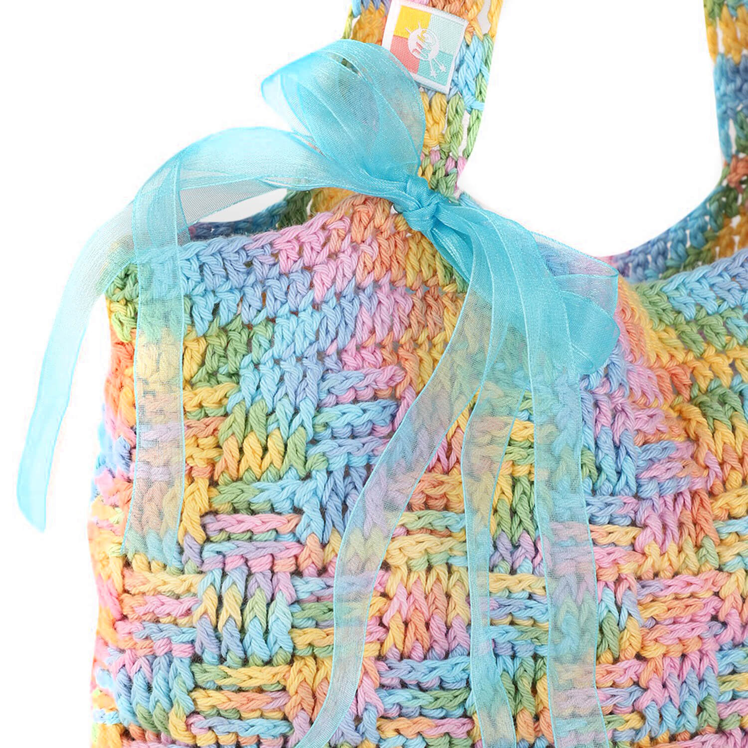Handmade Crochet Market Bag - Multi-Color 2806