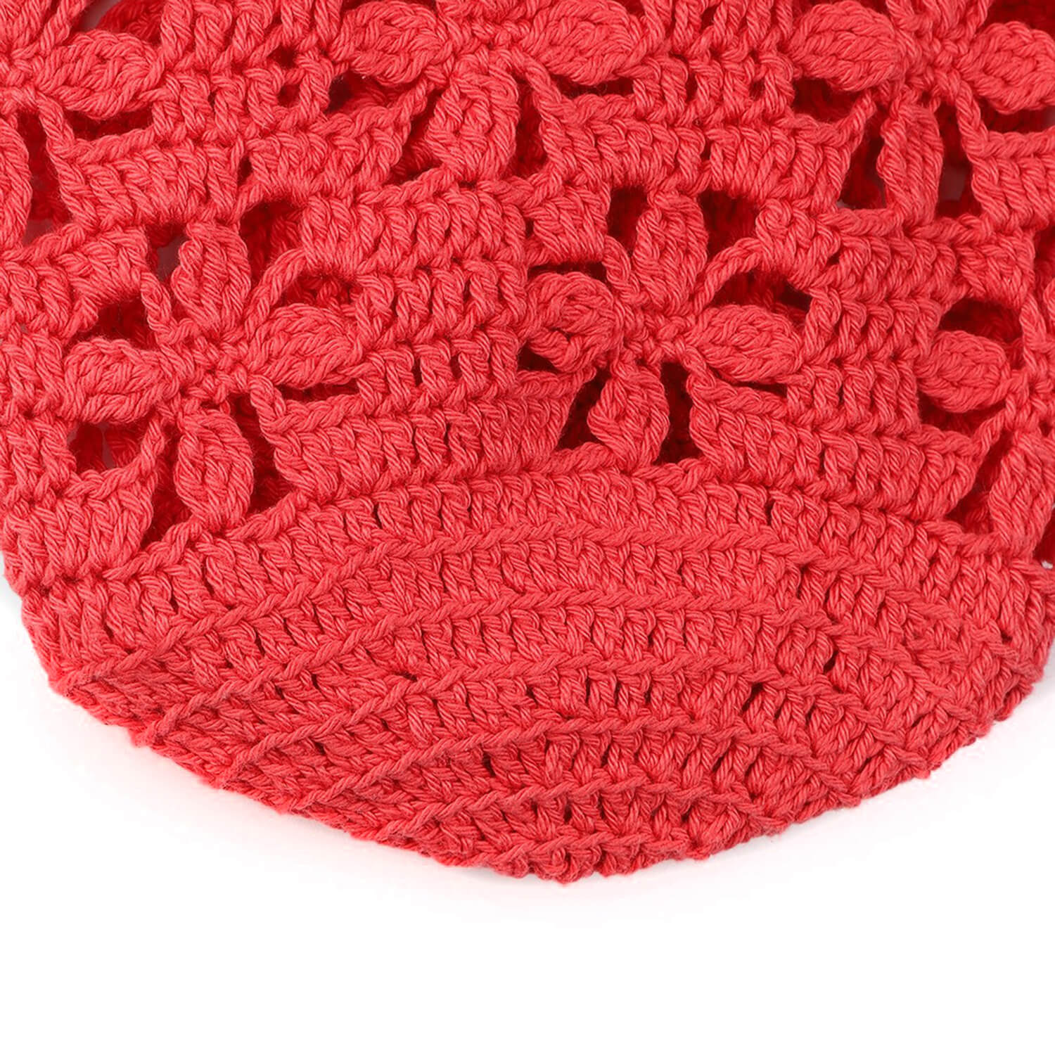 Handmade Crochet Market Bag - Coral Red 2808