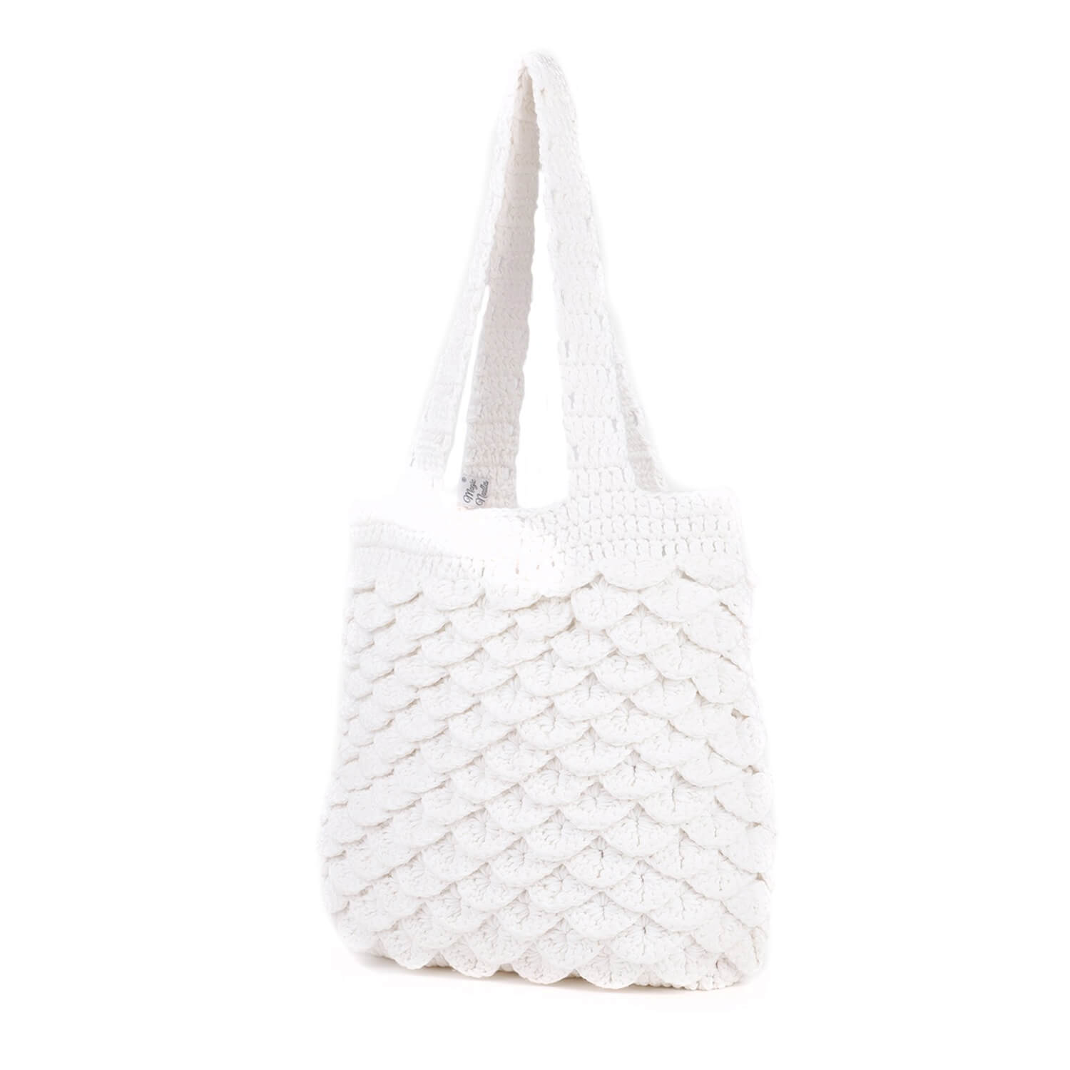 Handmade Crochet Market Bag - White 2809