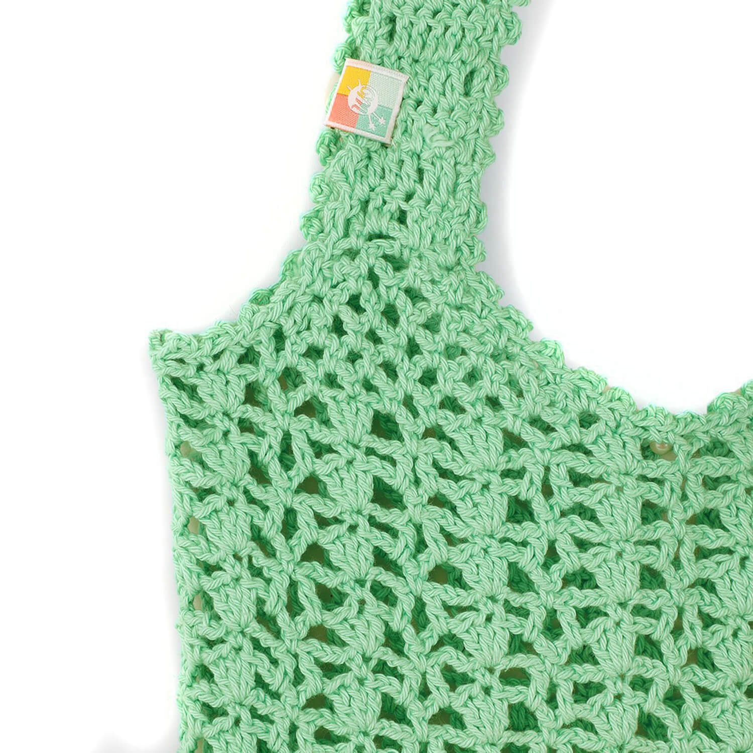 Handmade Crochet Market Bag - Light Green 2810