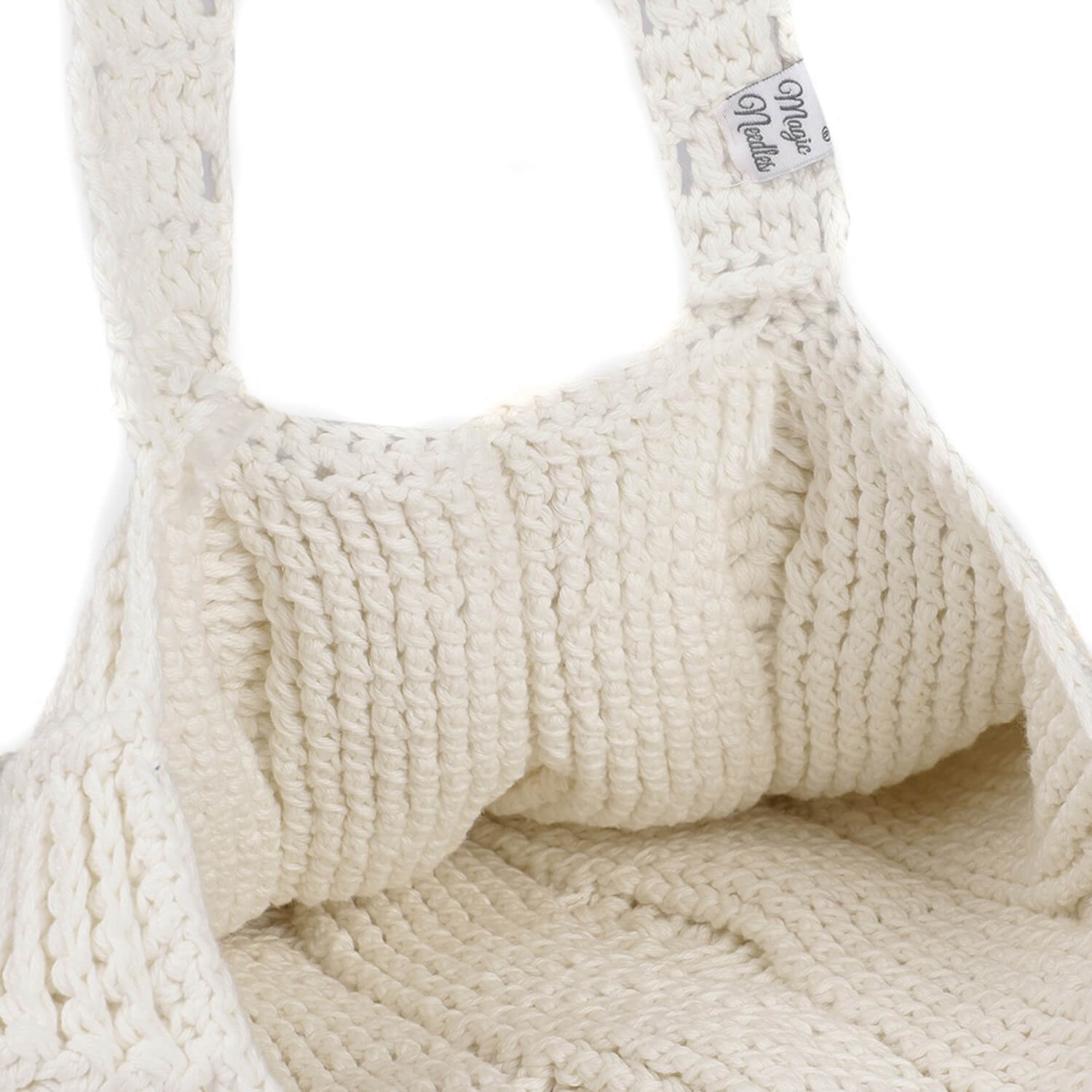 Handmade Crochet Market Bag - White 2811