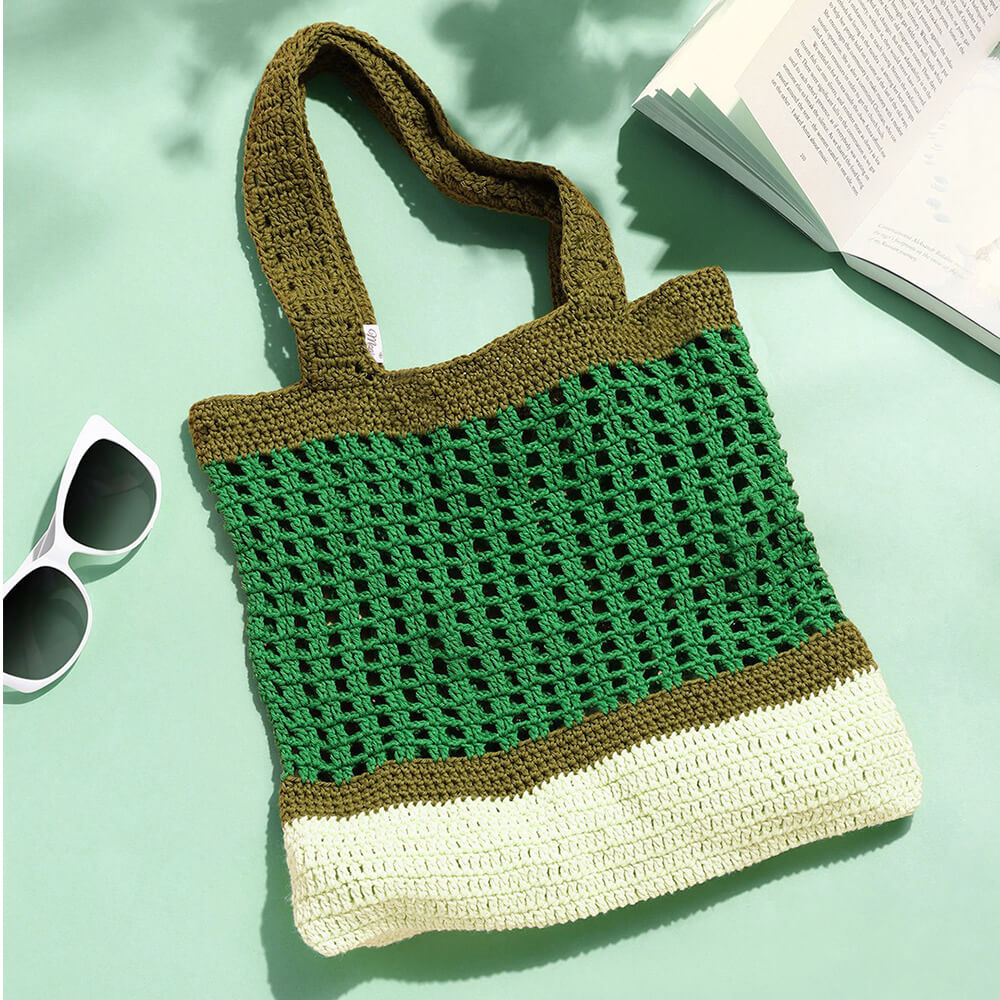 Handmade Crochet Market Bag - Multi-Color 2813