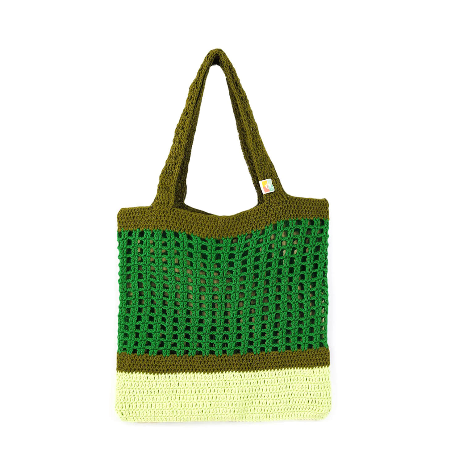 Handmade Crochet Market Bag - Multi-Color 2813