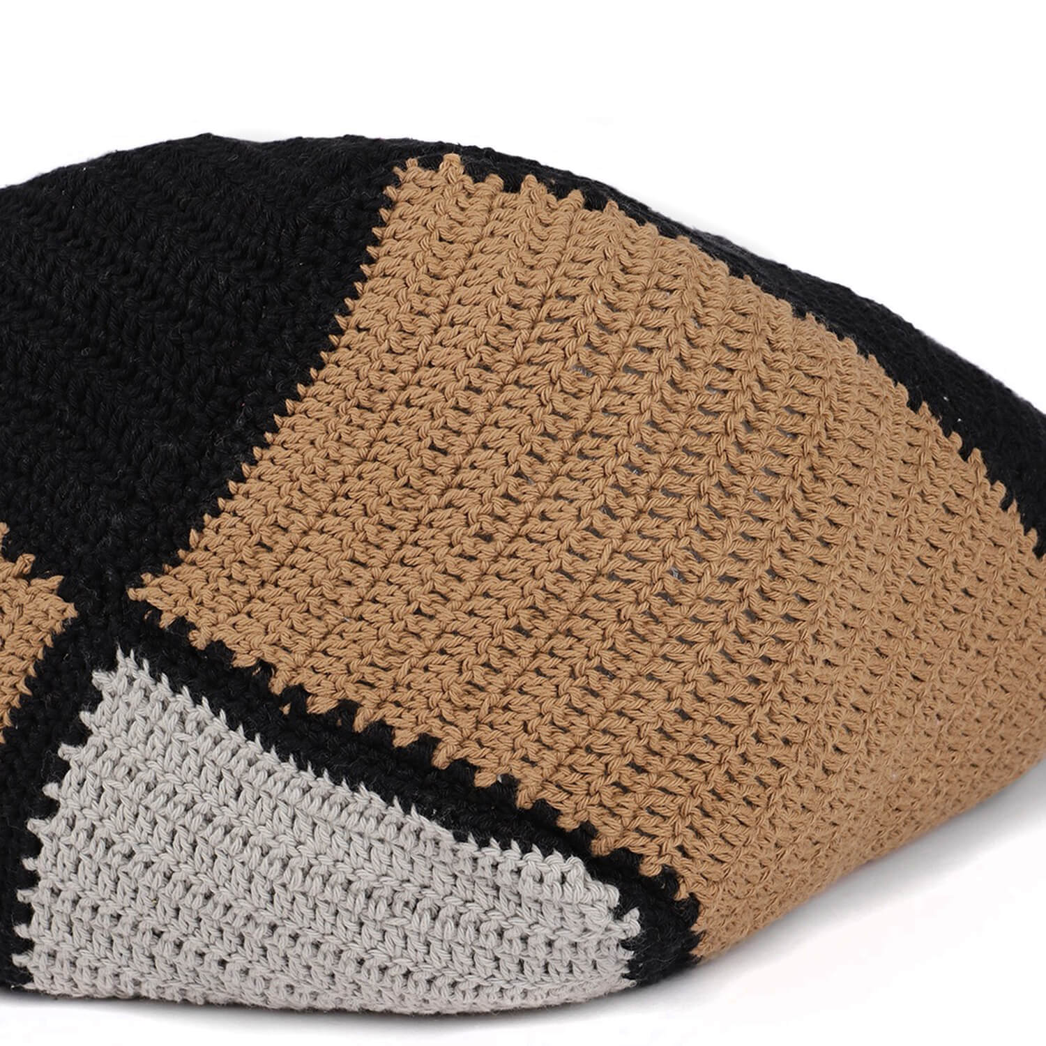 Handmade Crochet Market Bag - Black, Grey, Brown 2930