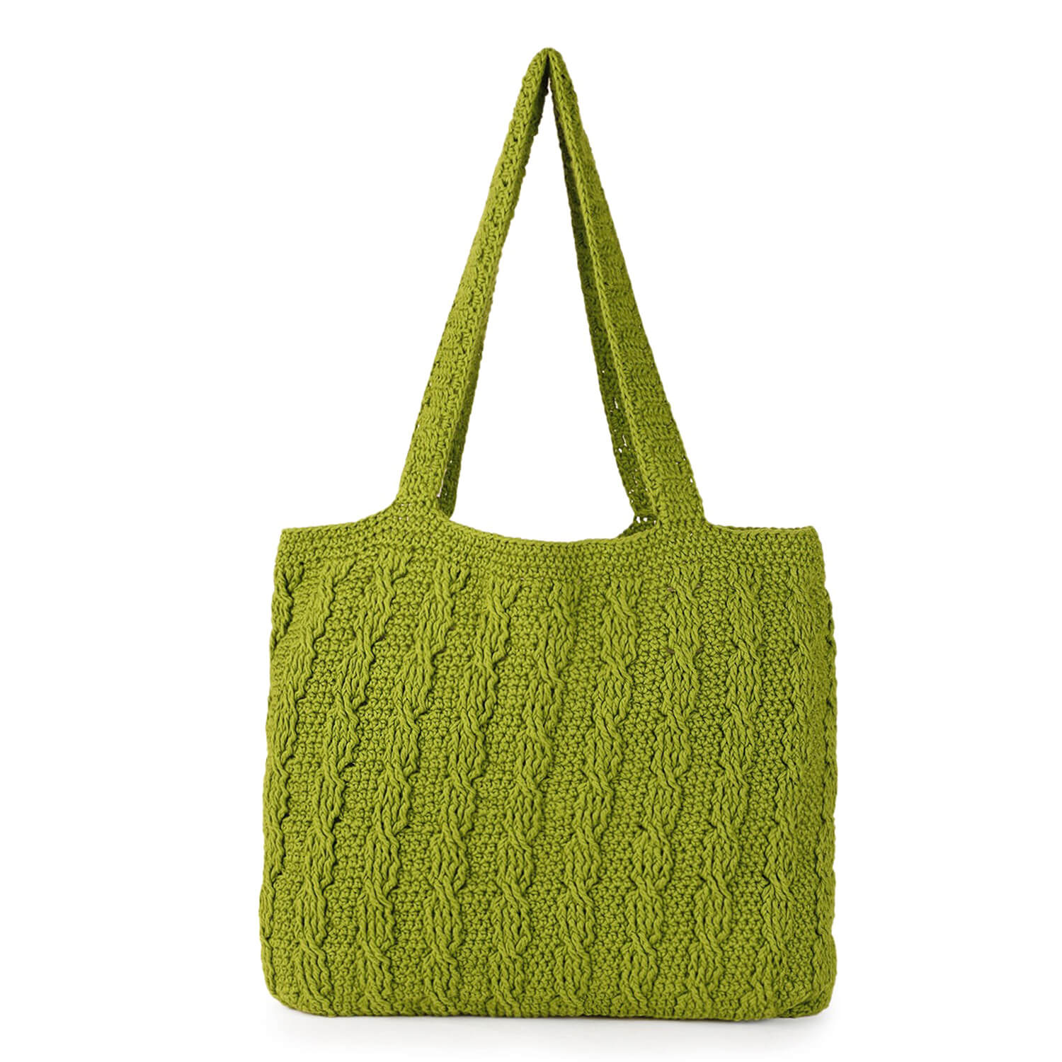 Handmade Crochet Market Bag - Olive Green 2931