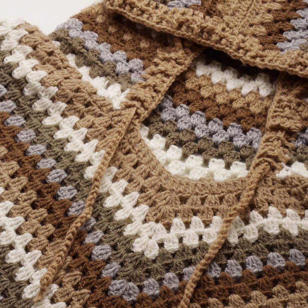 Shades of Brown Poncho with Hood 2912
