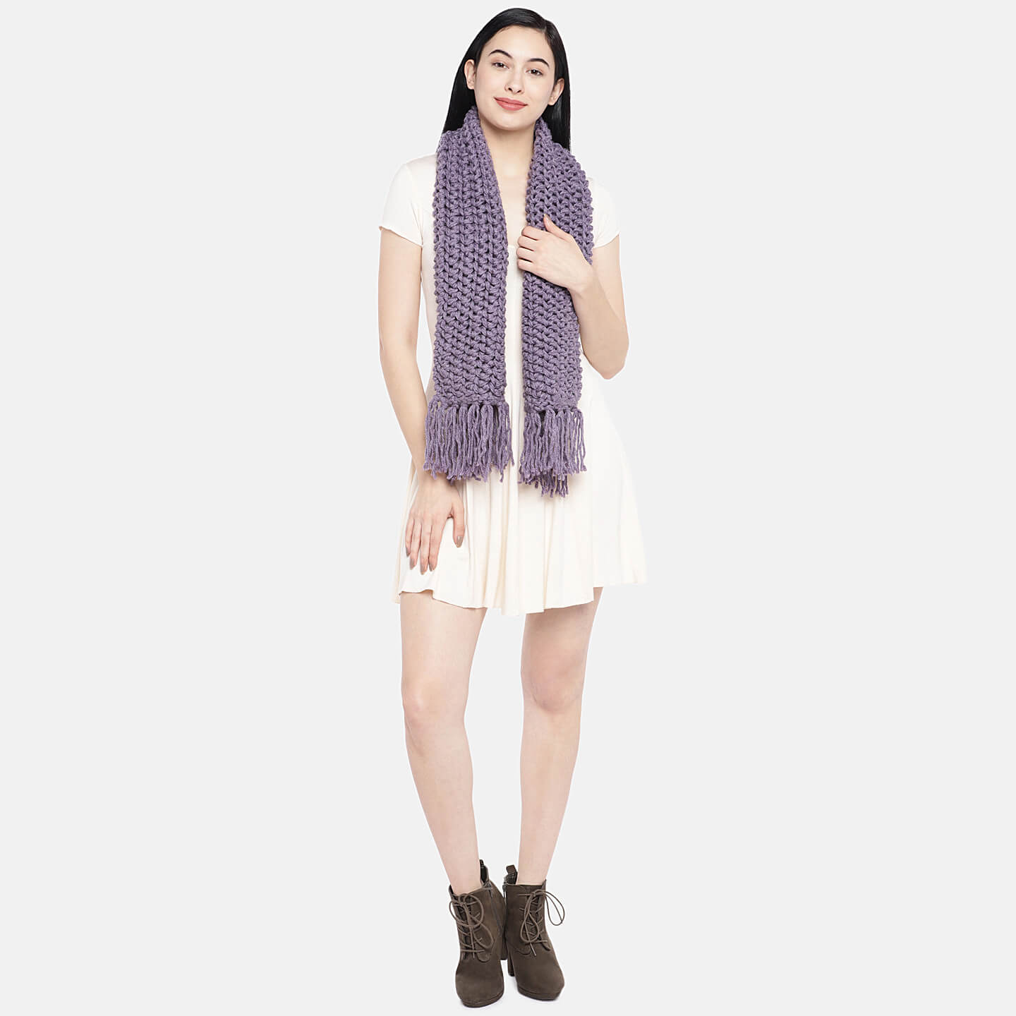 Double Knit Netted Scarf - Purple Haze 1460