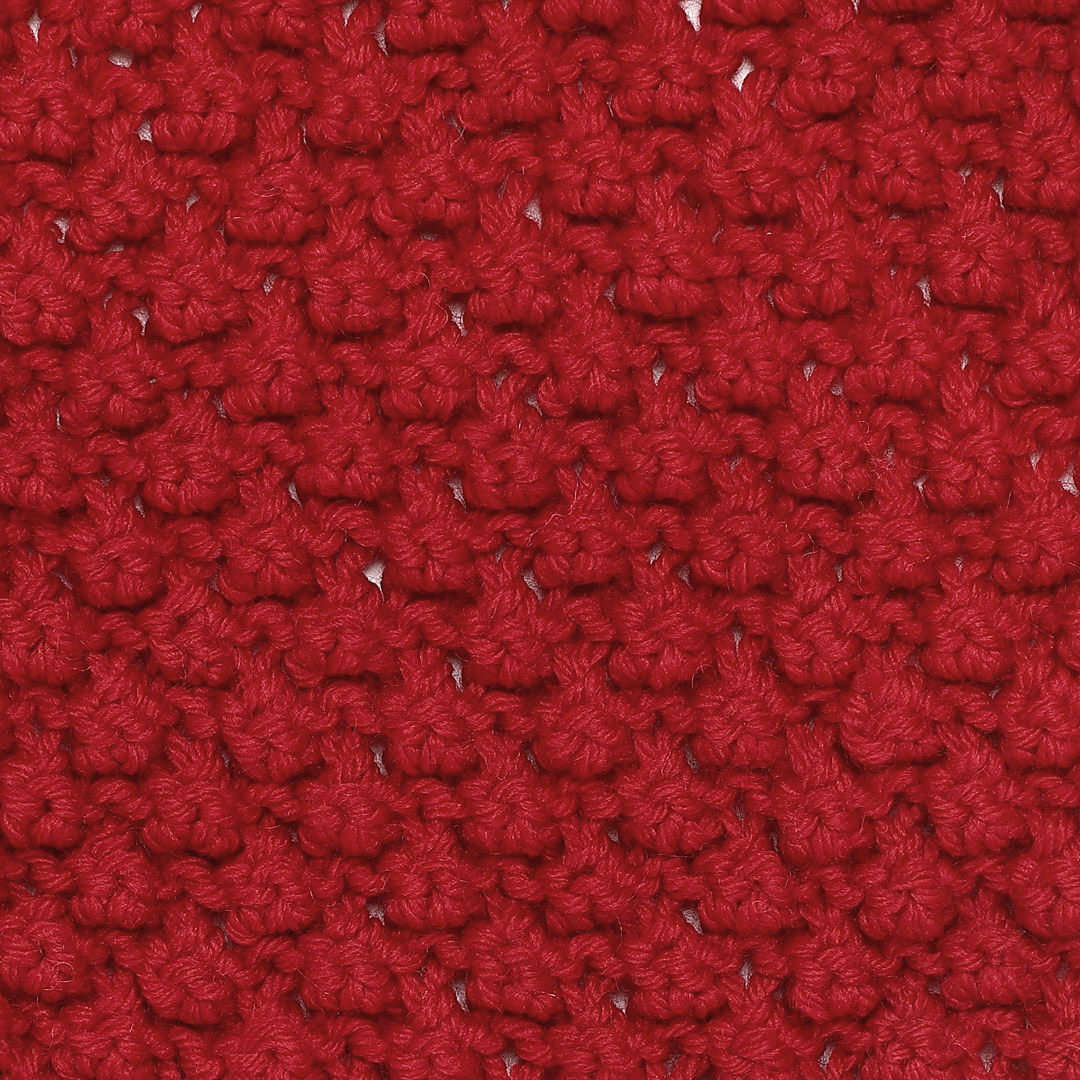 Bobble Stitch Scarf with Tassels - Red 1469