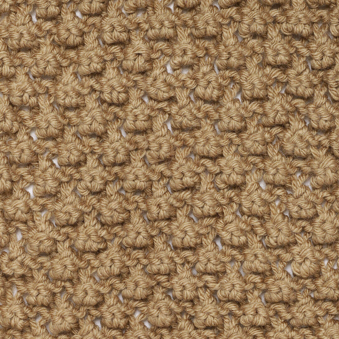 Bobble Stitch Scarf with Tassels - Khaki 1471