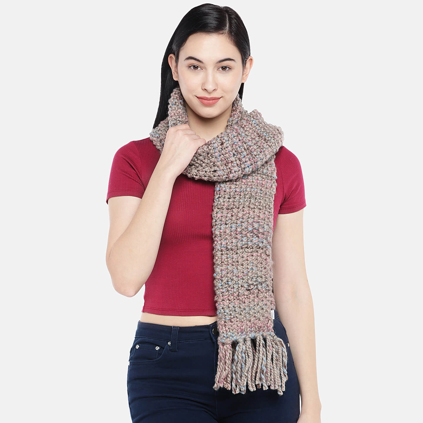 Scarf with Tassels - New Pink 1691