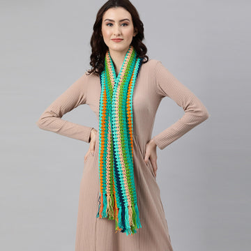 Scarf with Tassels - Multi-Color 2564