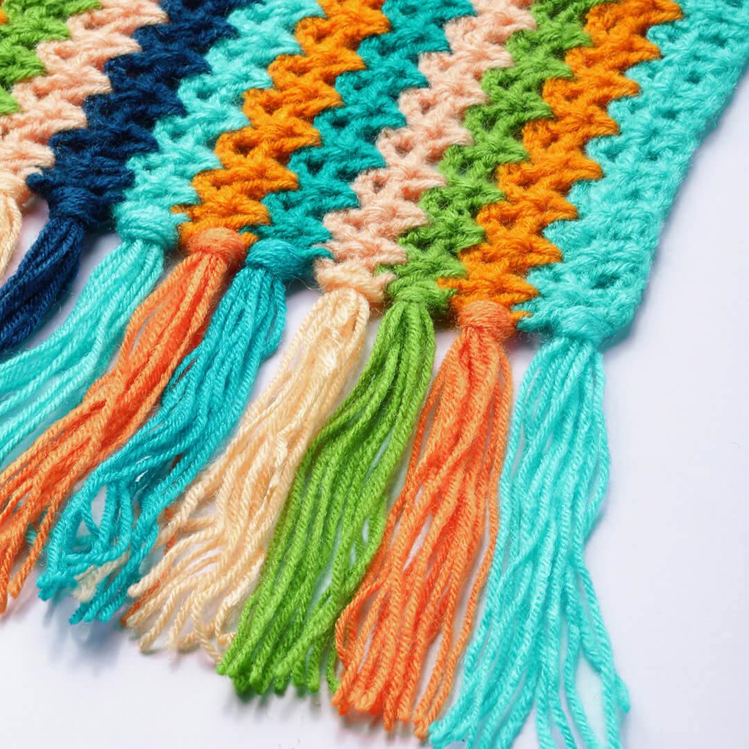 Scarf with Tassels - Multi-Color 2564