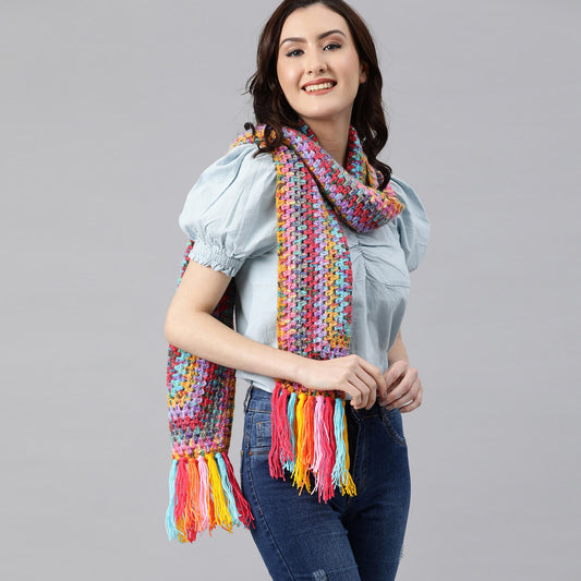 Scarf with Tassels - Multi-Color 2570
