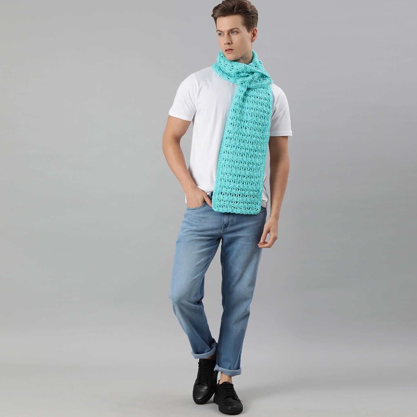 Self-Design Scarf - Green, Blue 2572