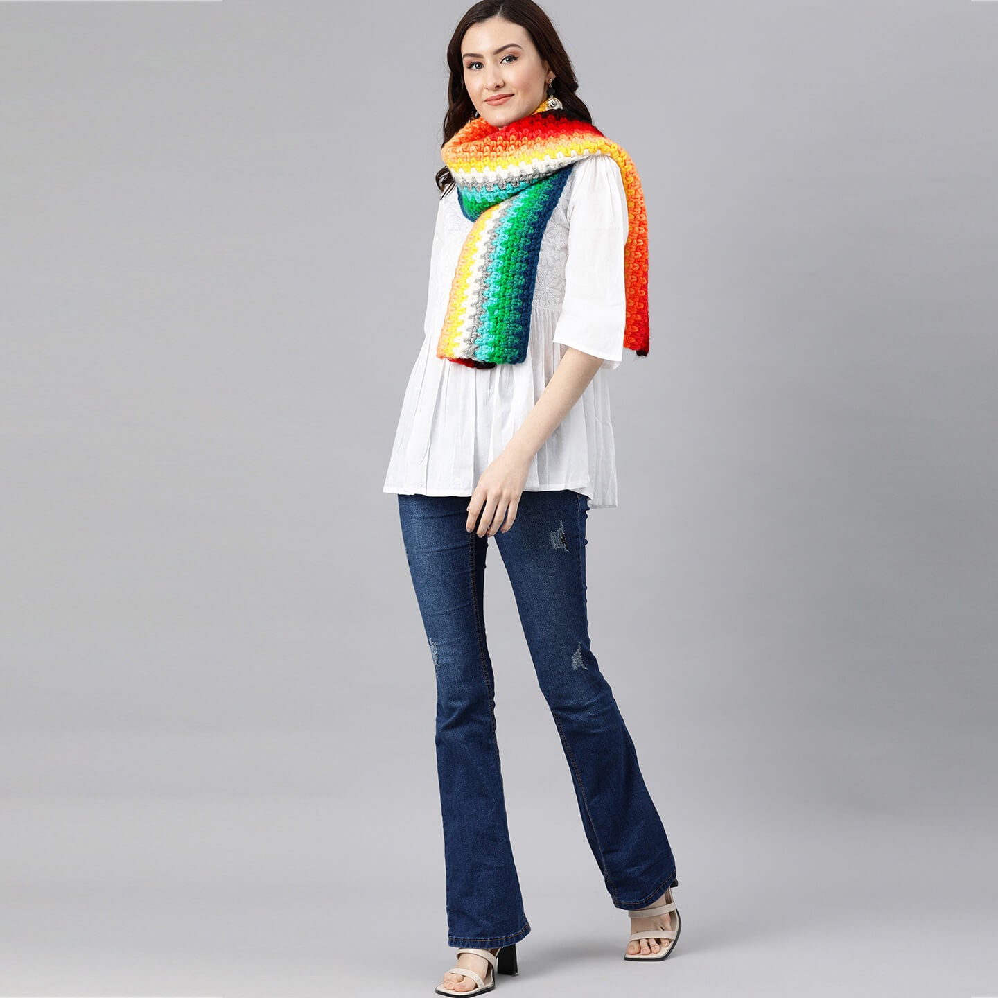 Rainbow Scarf - Multi-Color 2583