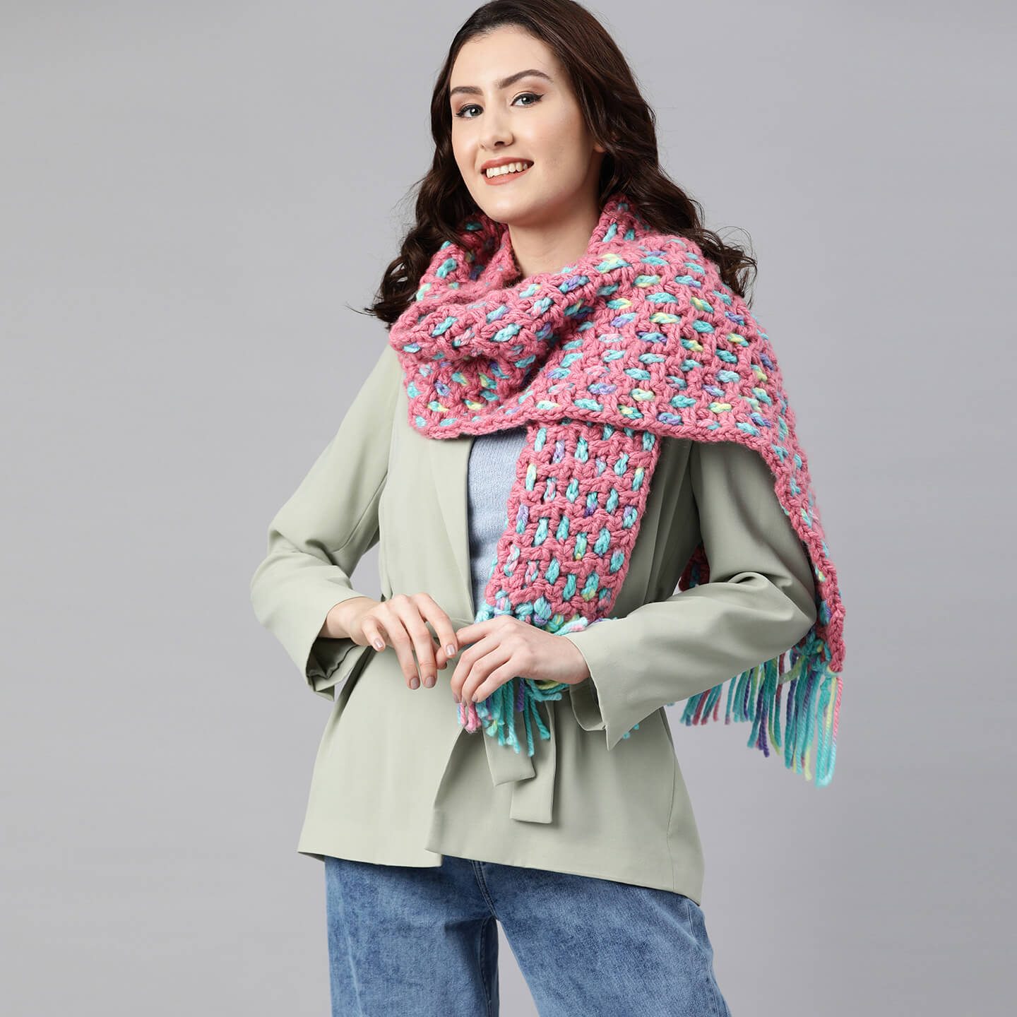 Thick and Warm Scarf - Pink 2586