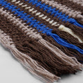 Striped Scarf - Beige, Brown, Blue 2591