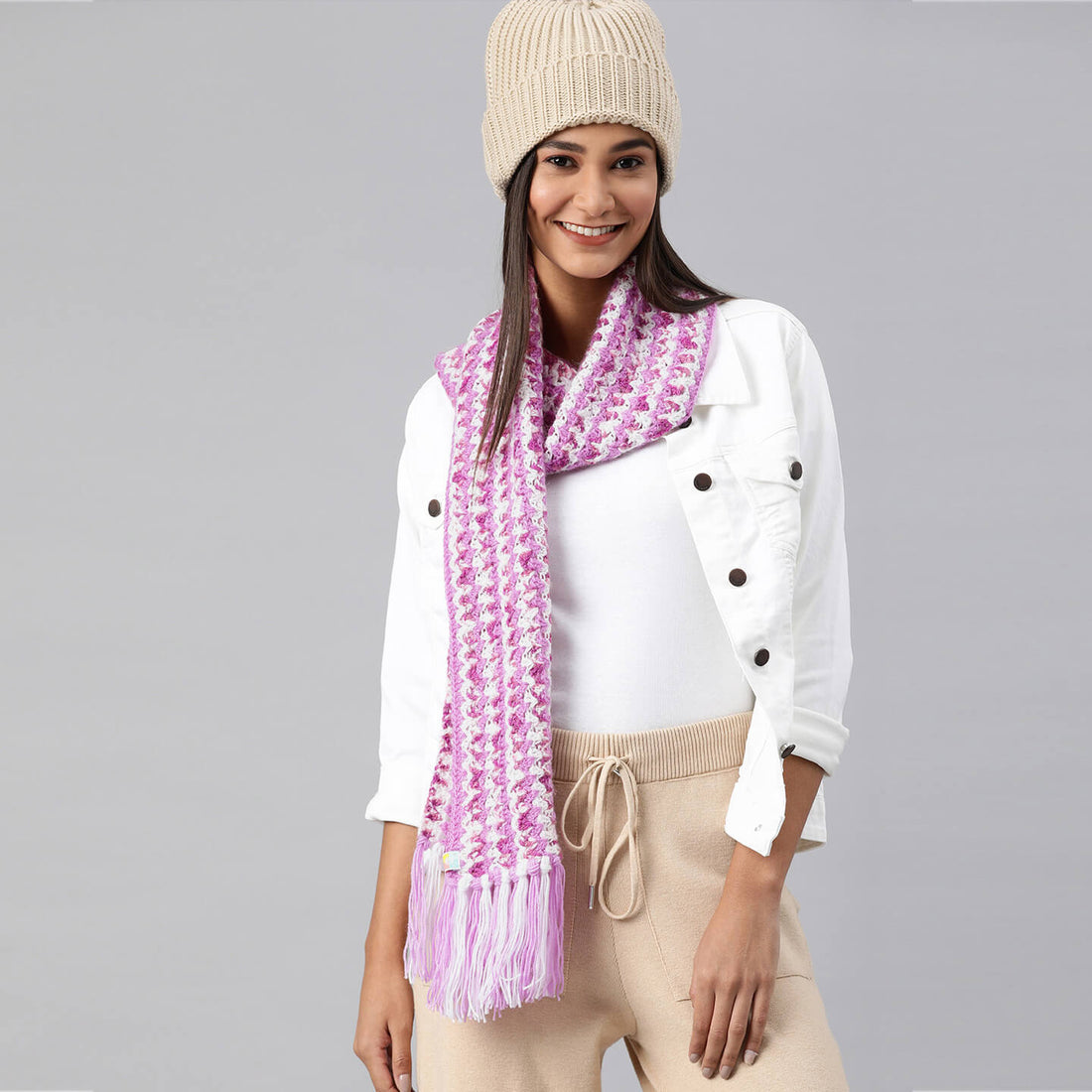 Scarf with Tassels - Lavendar 2592