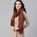 Scarf with Tassels - Brick Red 2595