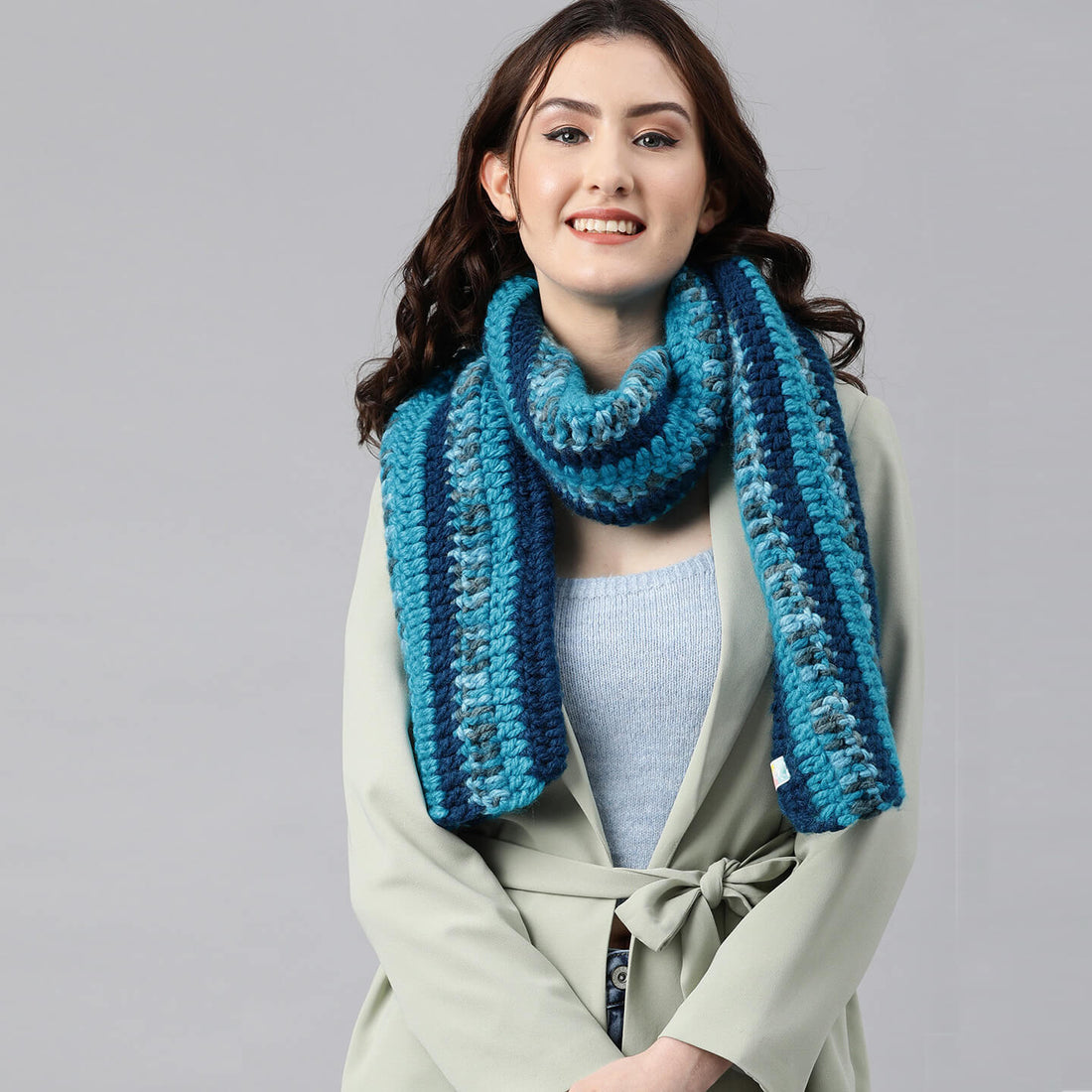Thick and Warm Scarf - Blue 2634
