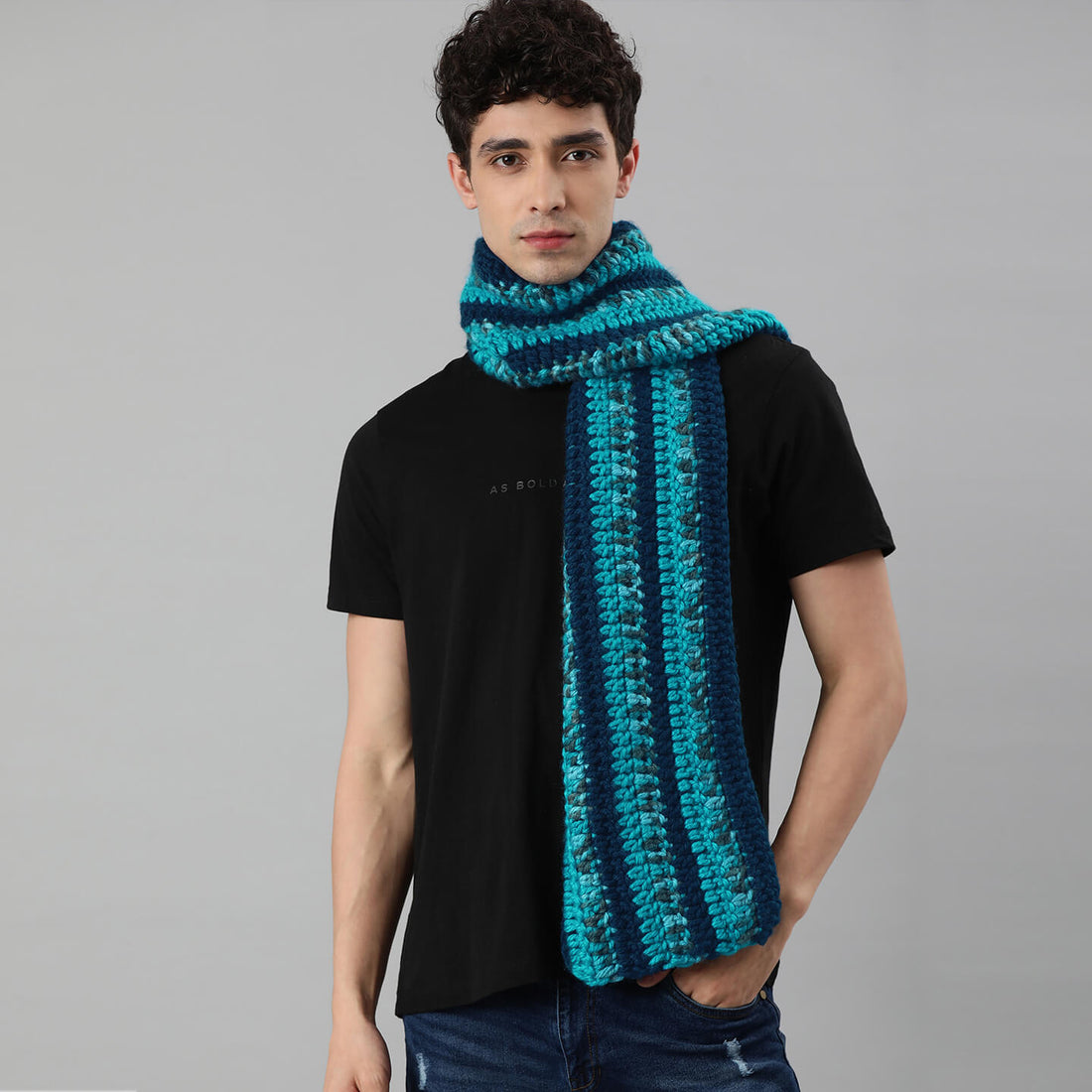 Thick and Warm Scarf - Blue 2634