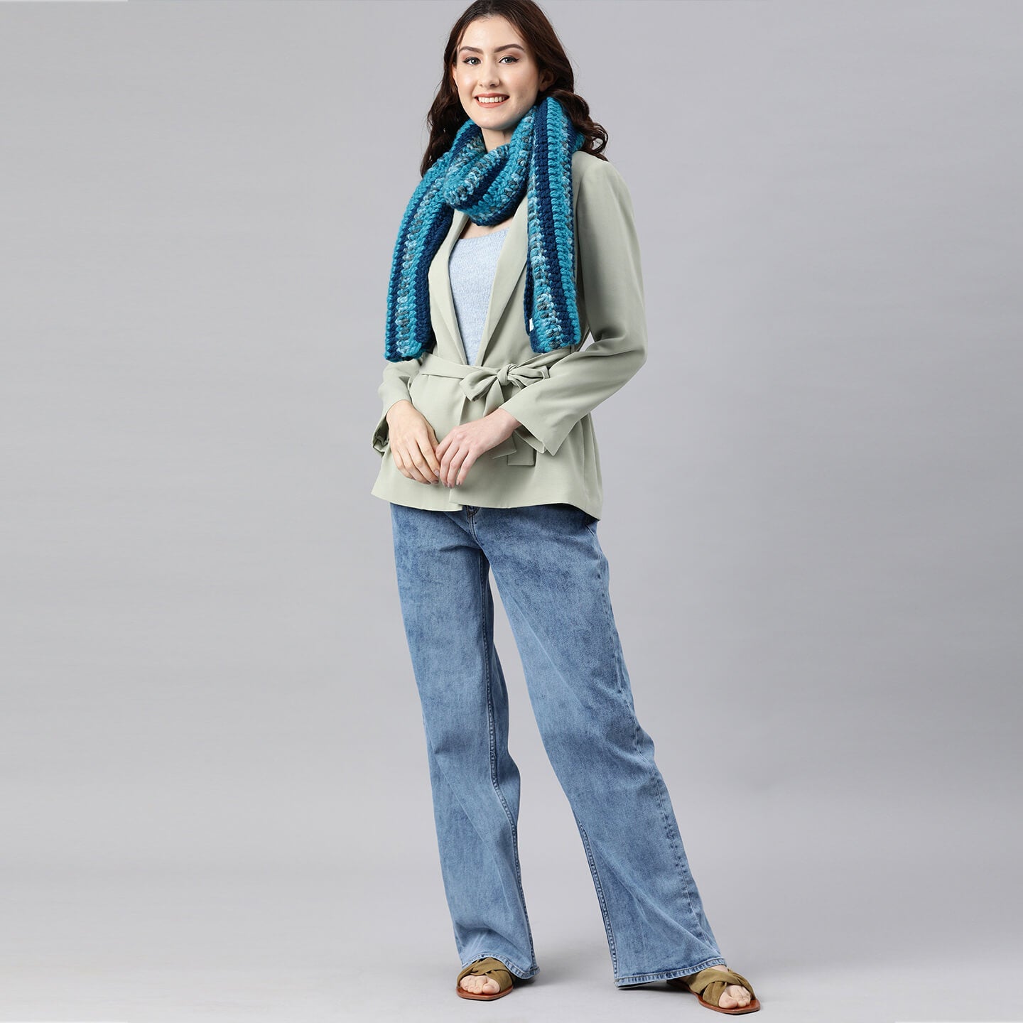 Thick and Warm Scarf - Blue 2634